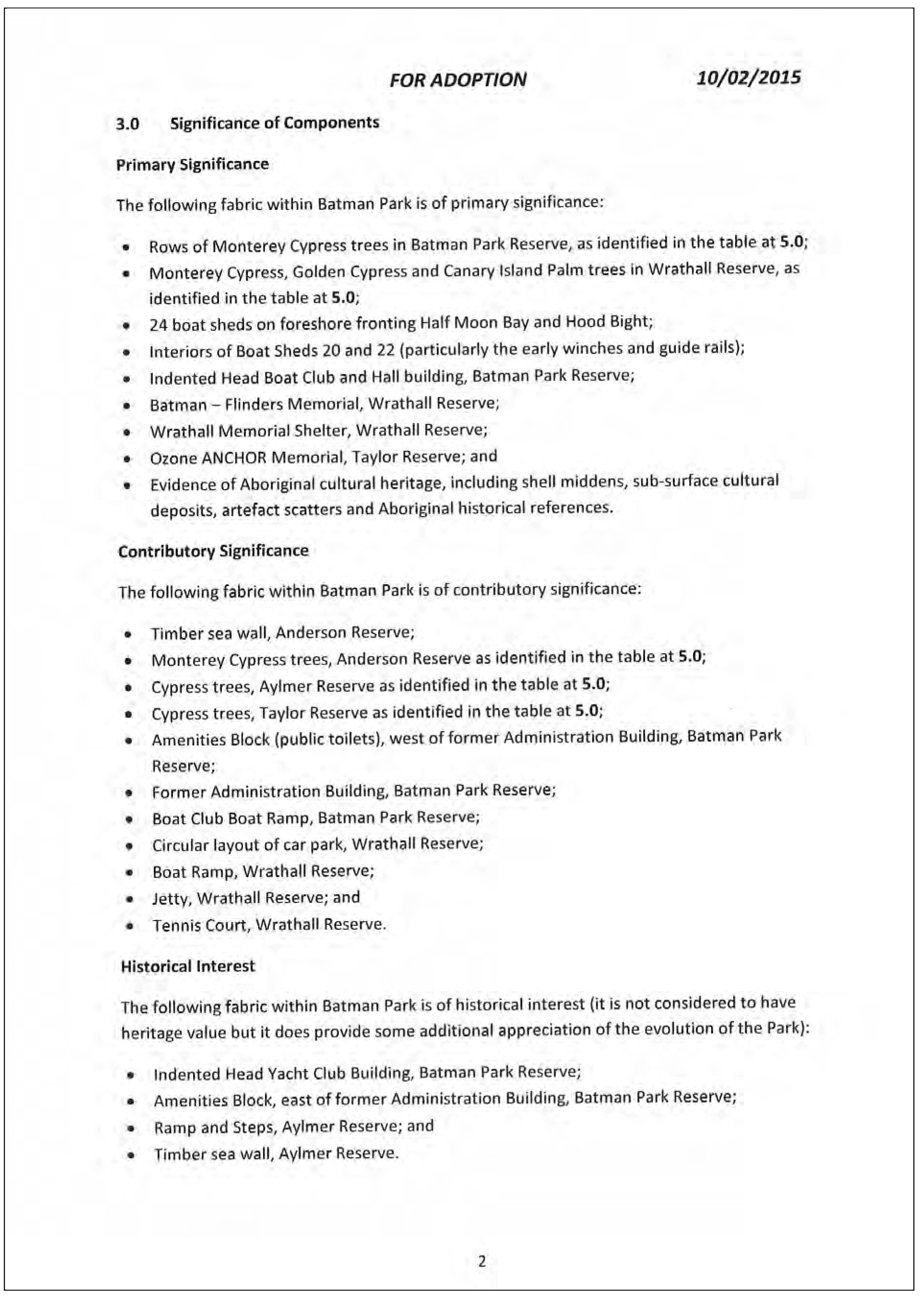 Batman Park Indented Head Incorporated Plan, February 2015 - page 2 of 8
