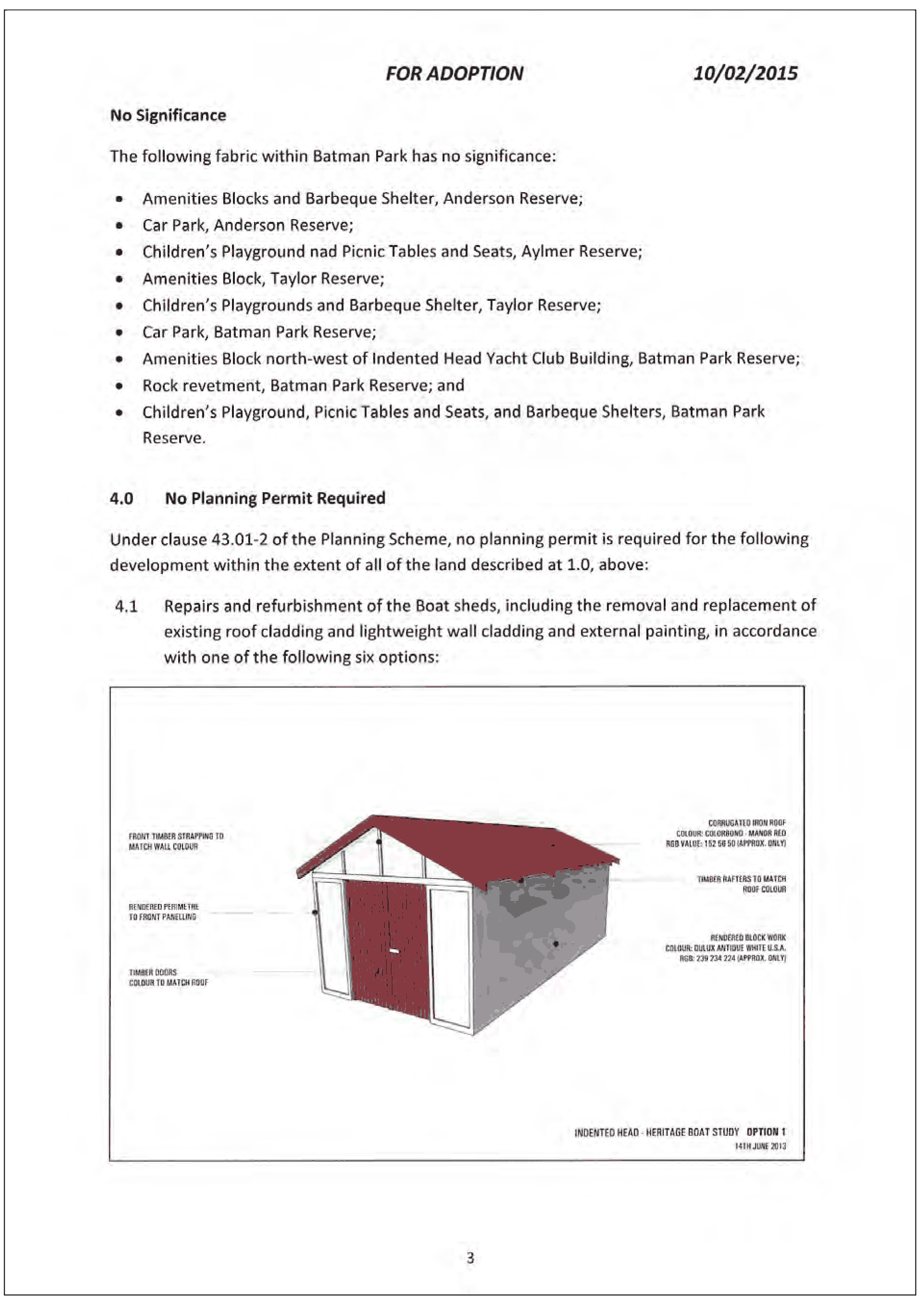 Batman Park Indented Head Incorporated Plan, February 2015 - page 3 of 8