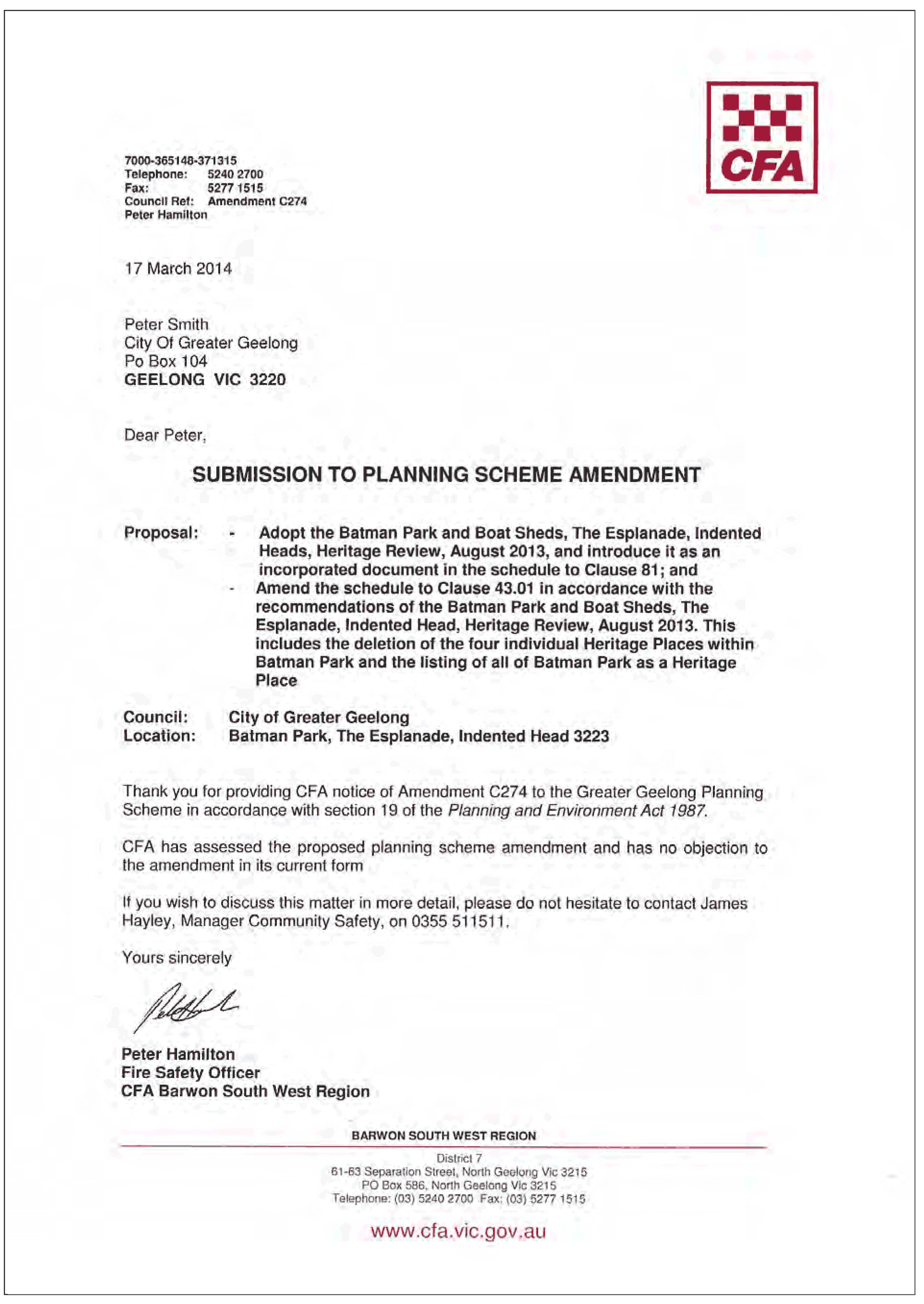 Country Fire Authority submission