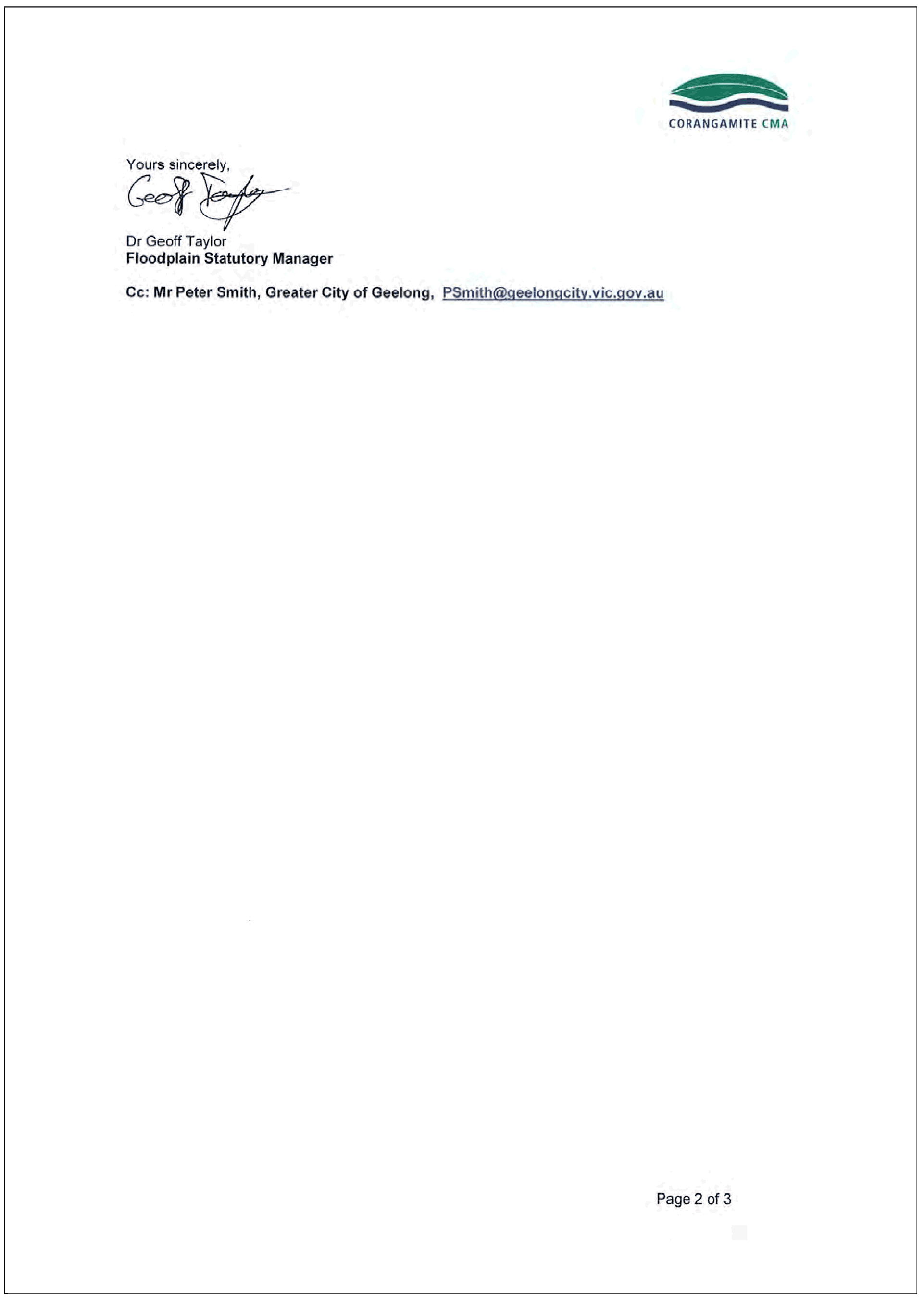 Corangamite Catchment Management Authority submission - page 2 of 2
