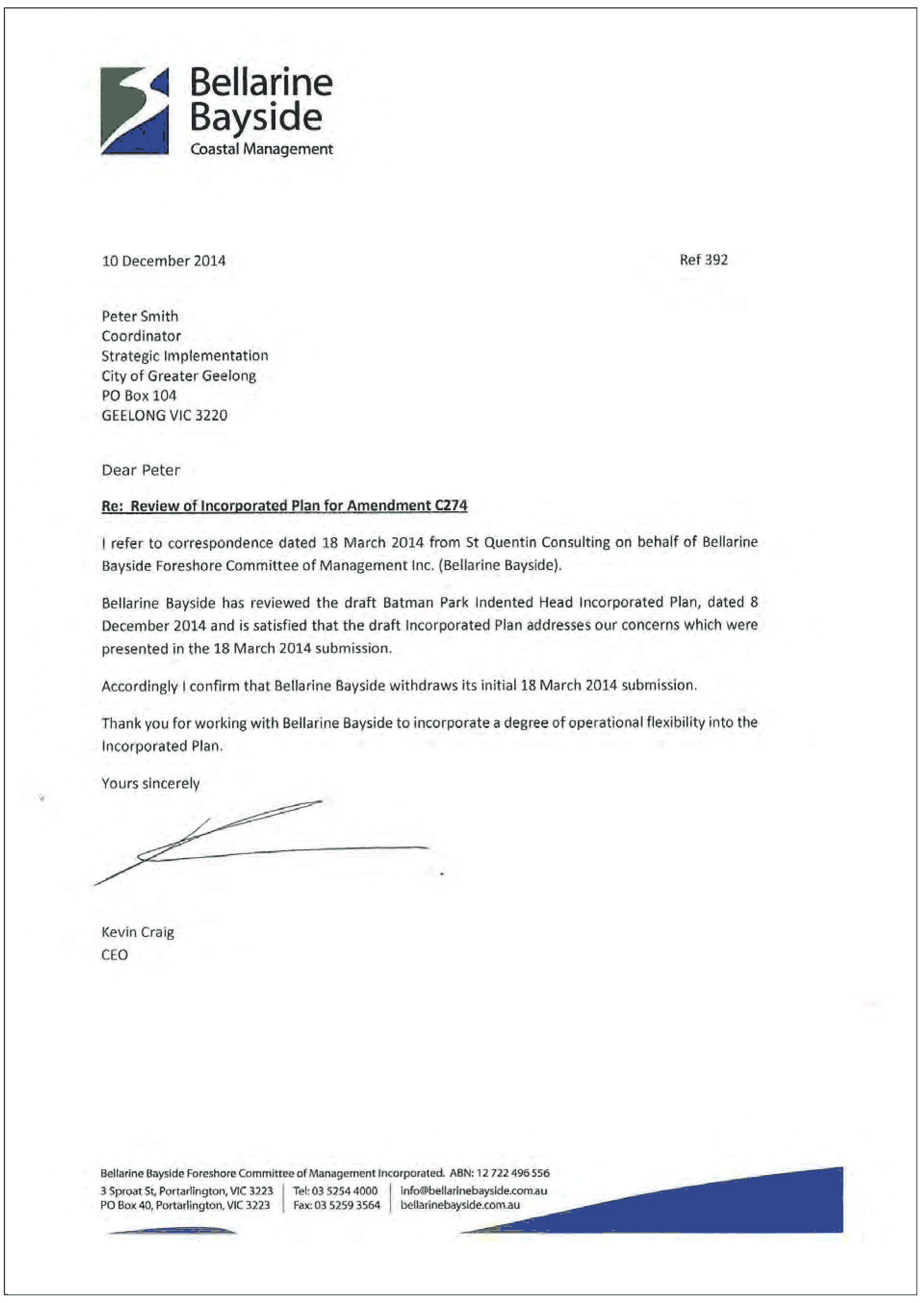 Bellarine Bayside Coastal Management submission