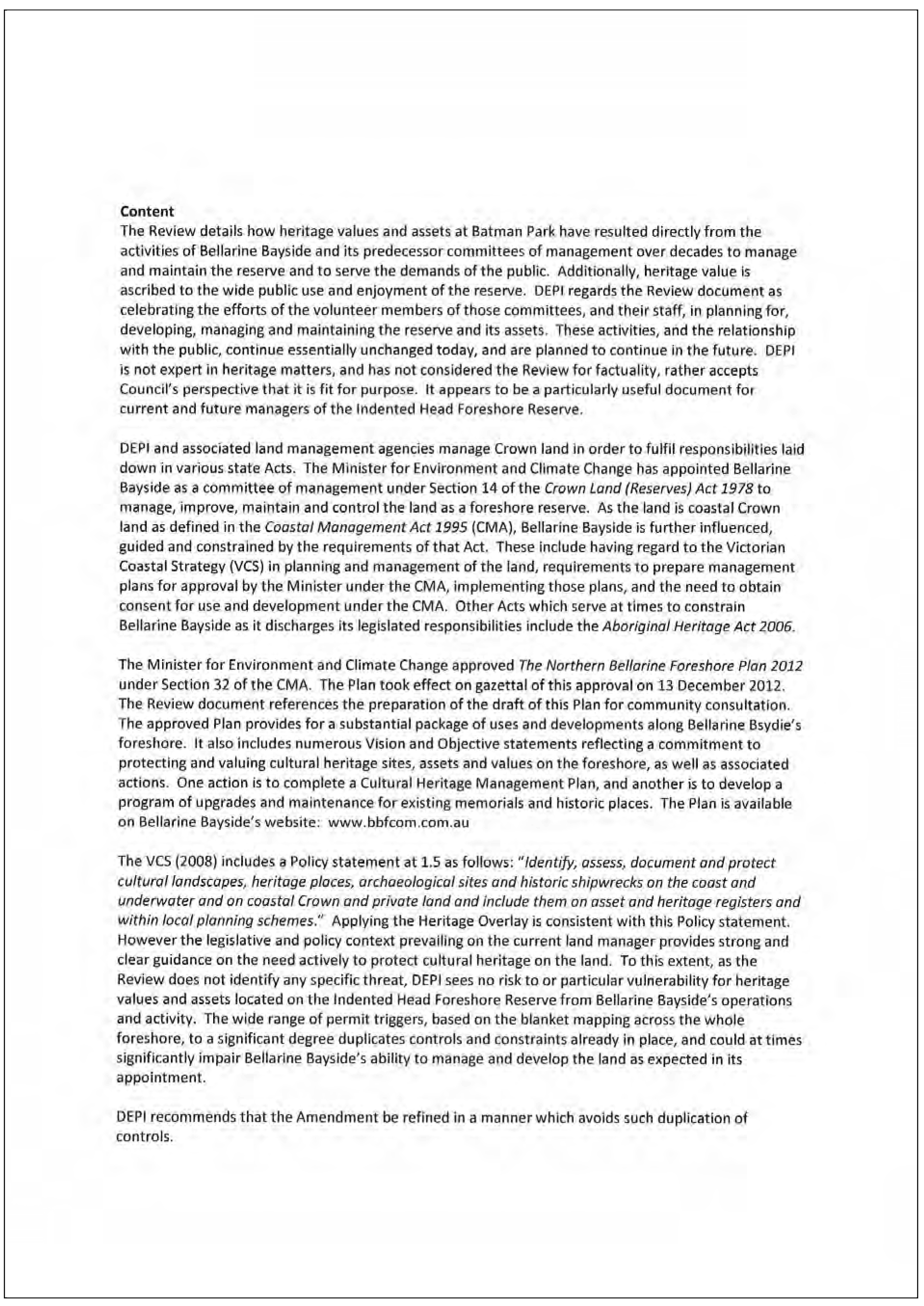 Department of Environment, Land, Water and Planning submission - page 2 of 4