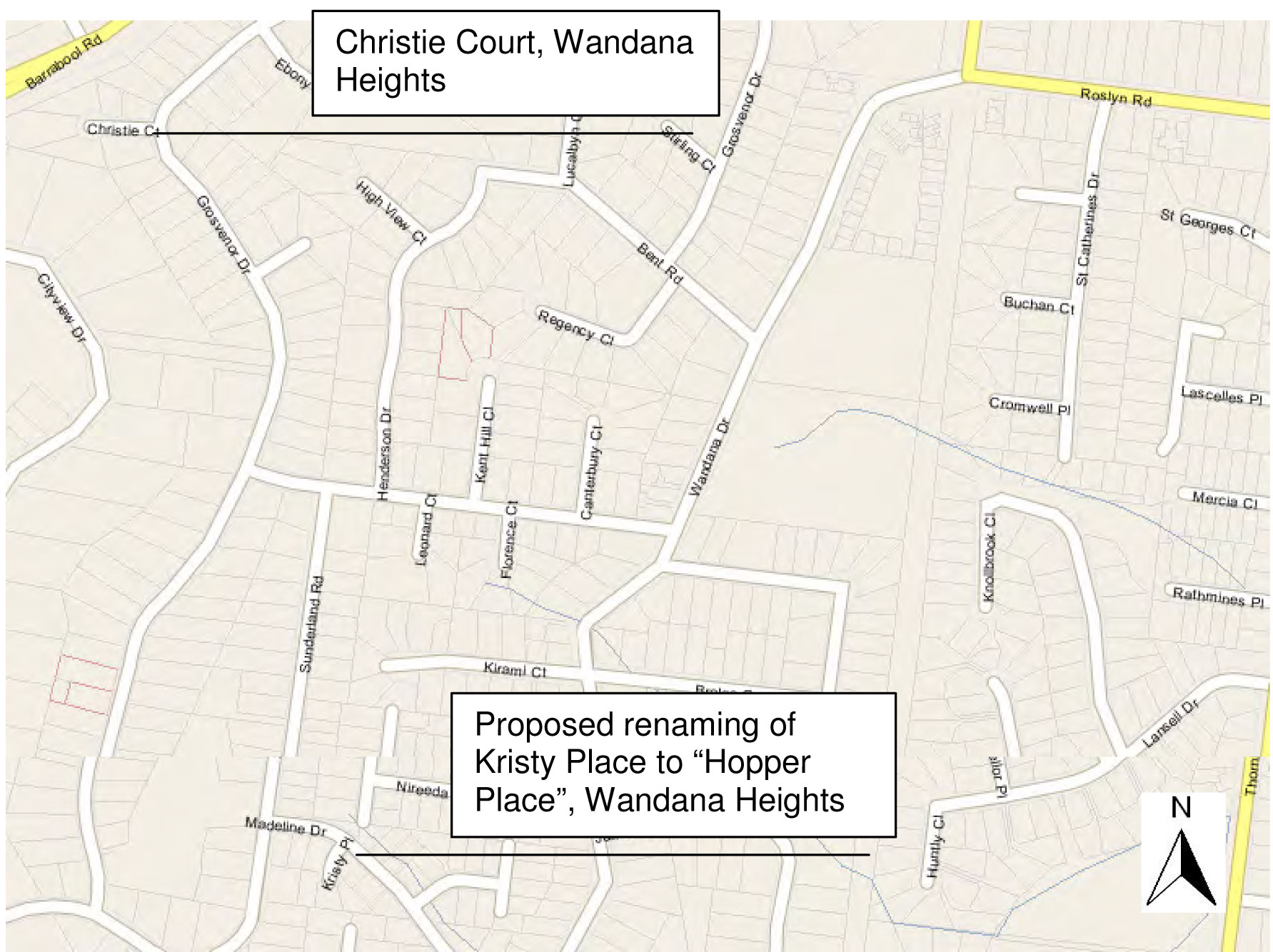 Road Renaming – Kristy Place to Hopper Place, Wandana Heights