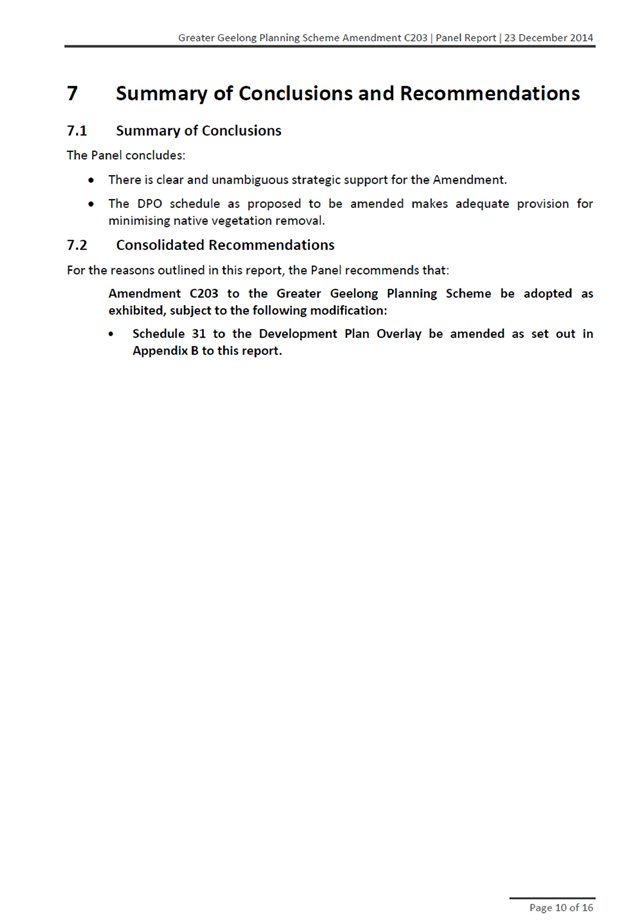 Summary of conclusions and recommendaqtions