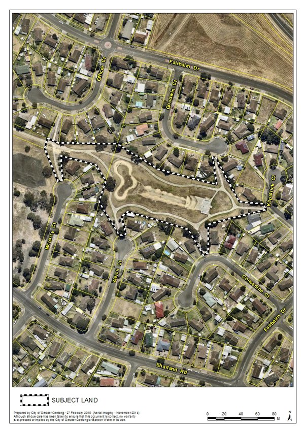 Aerial map of subject land and immediate area
