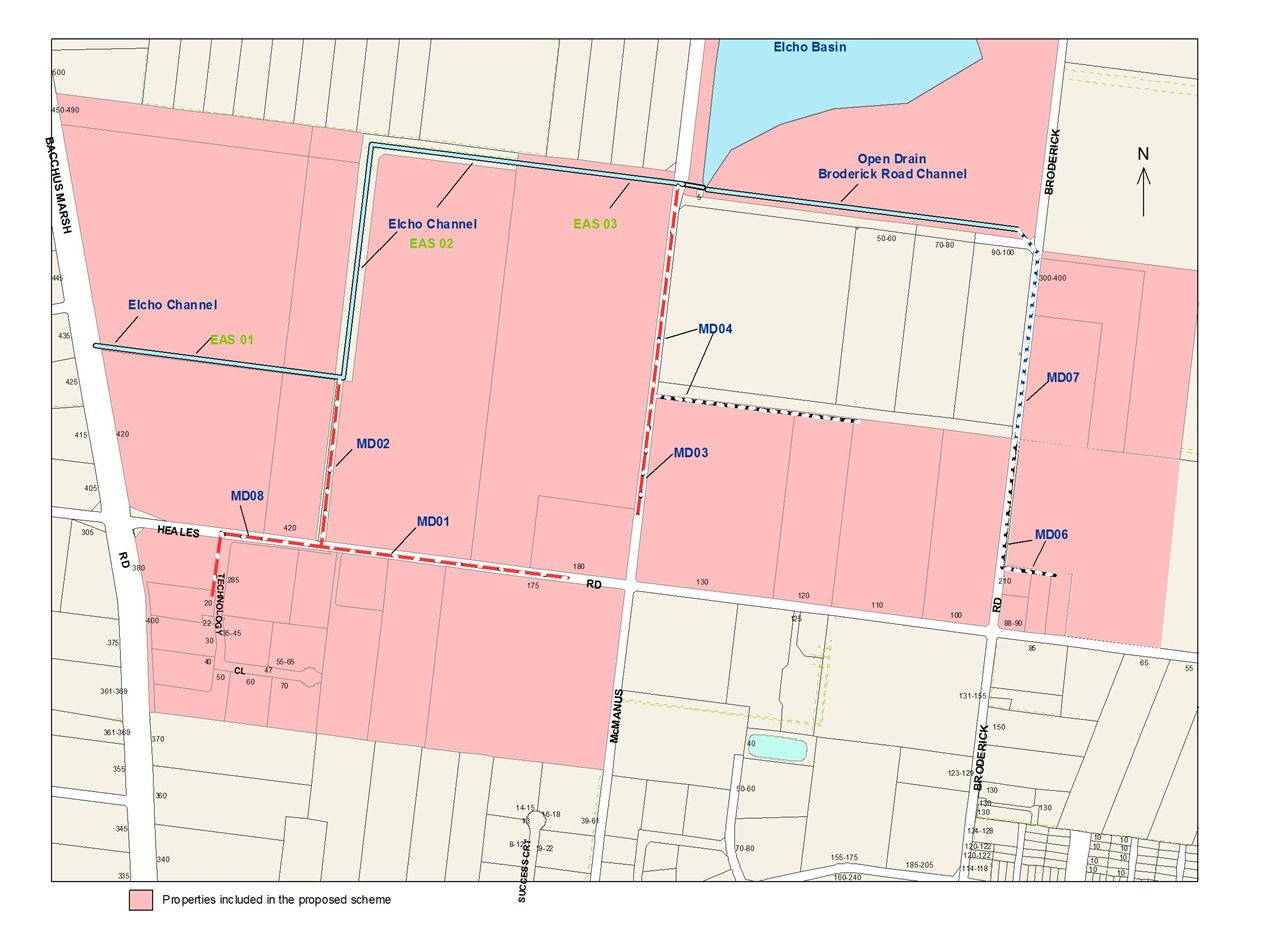 Plan showing properties included in the proposed scheme