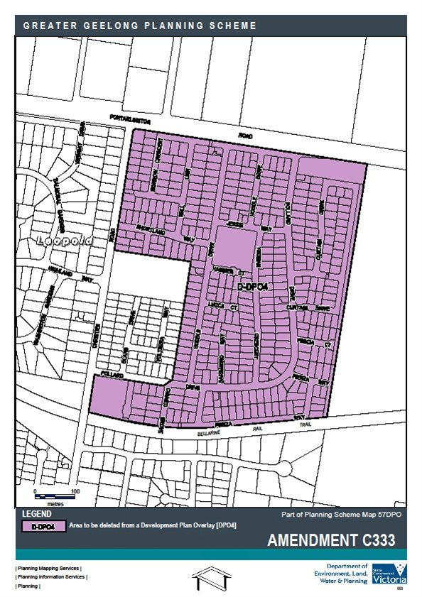 Area to be deleted from a Development Plan Overlay [DPO4]