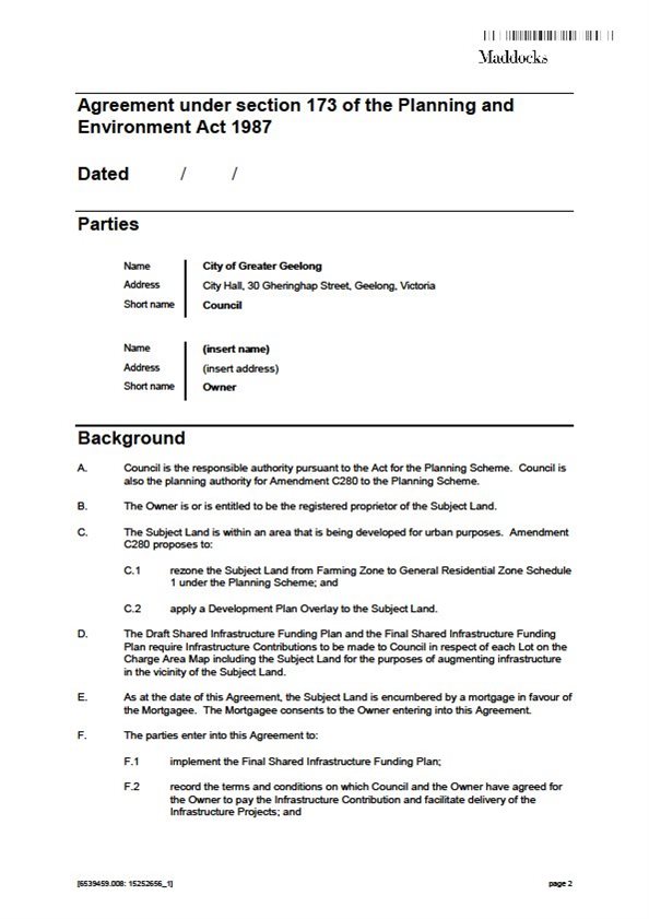 Section 173 Agreement Template - Page 2