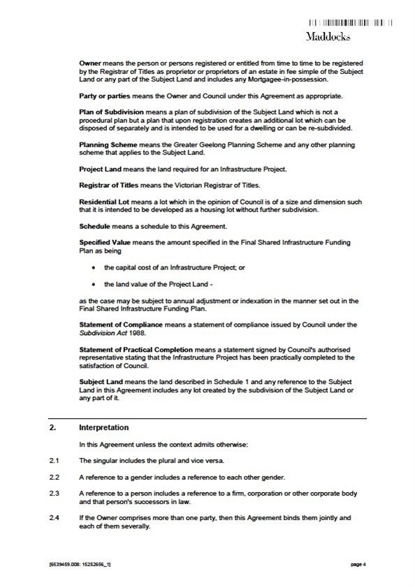 Section 173 Agreement Template - Page 4