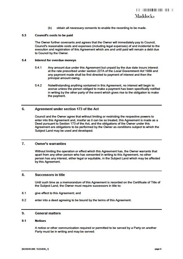 Section 173 Agreement Template - Page 8