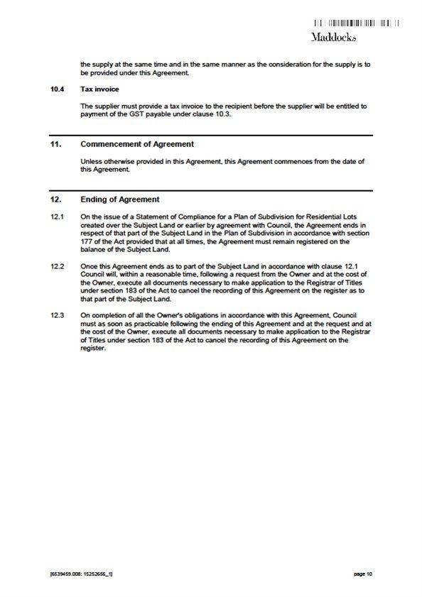 Section 173 Agreement Template - Page 10