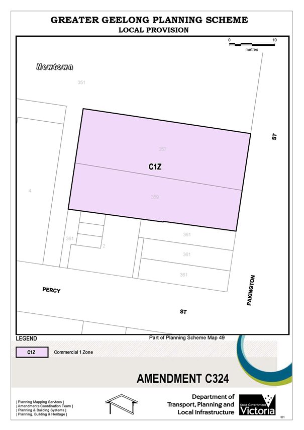 Amendment C324 - Commerical 1 Zone map