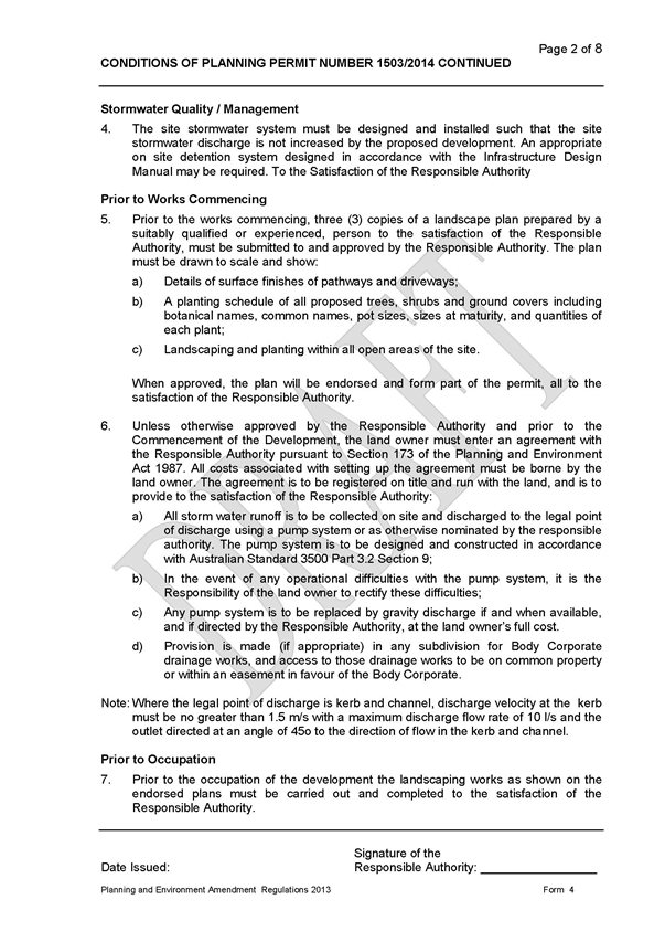 Planning permit 1503/2014 to be issued - Page 2 of 8