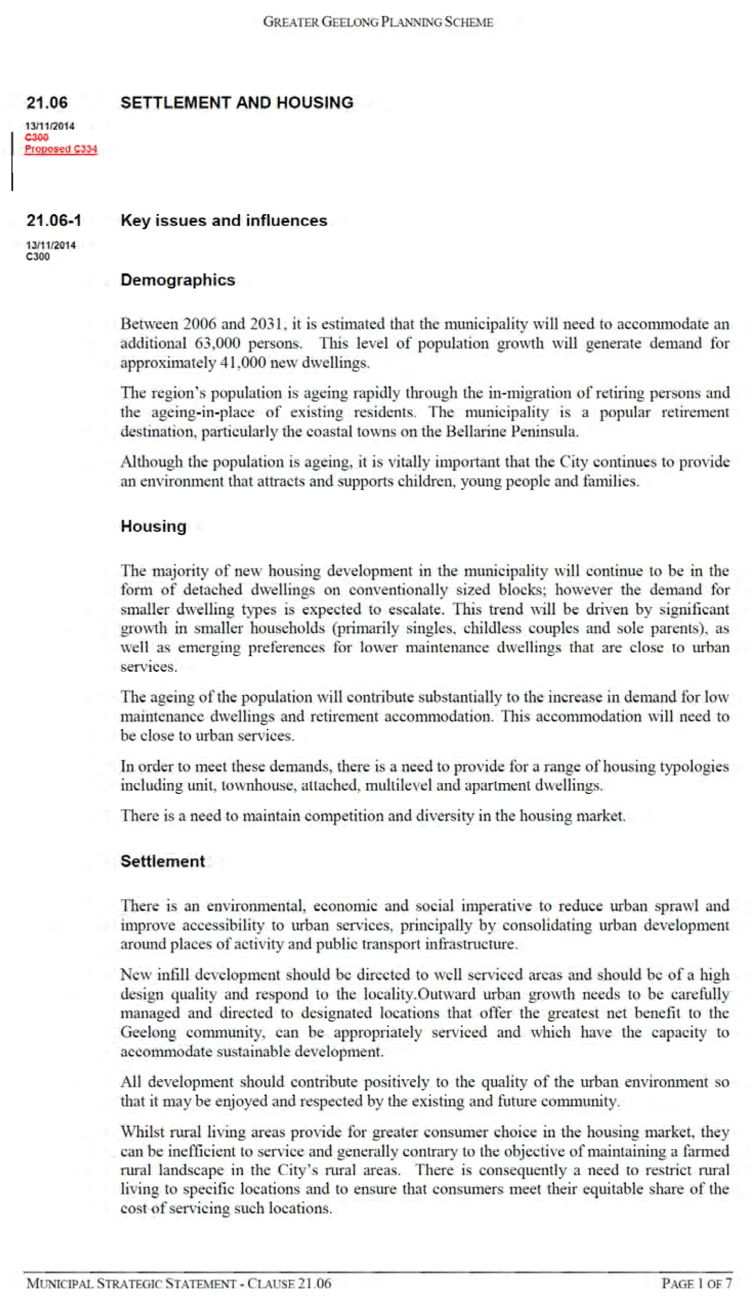 Municipality Strategy Statement - Clause 21.06 - Page 1 of 7