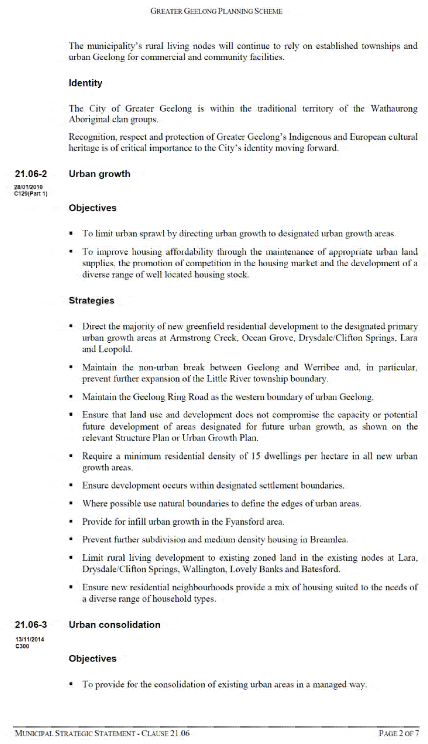 Municipality Strategy Statement - Clause 21.06 - Page 2 of 7
