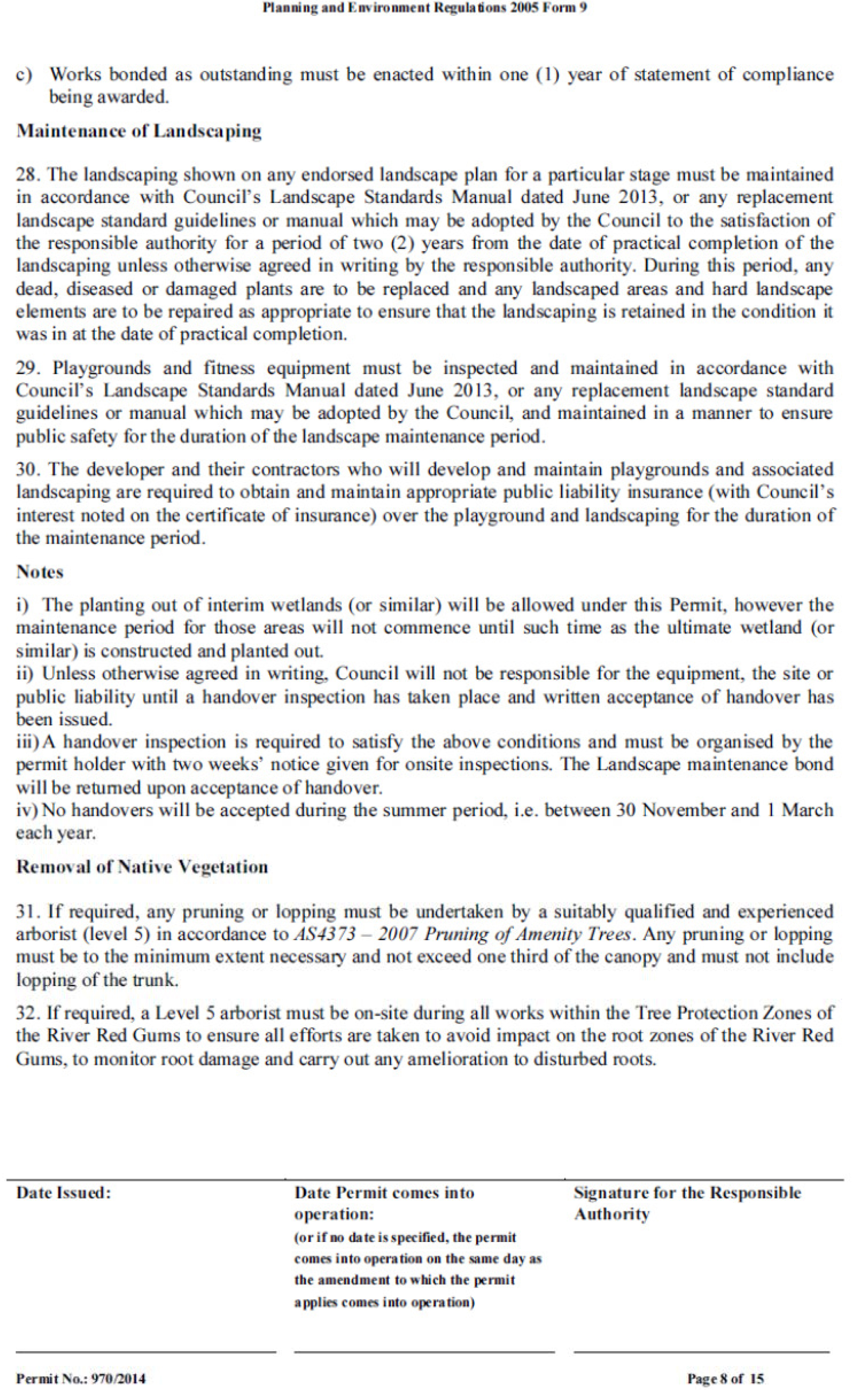 Permit approval 970/2014 Page 8 of 15