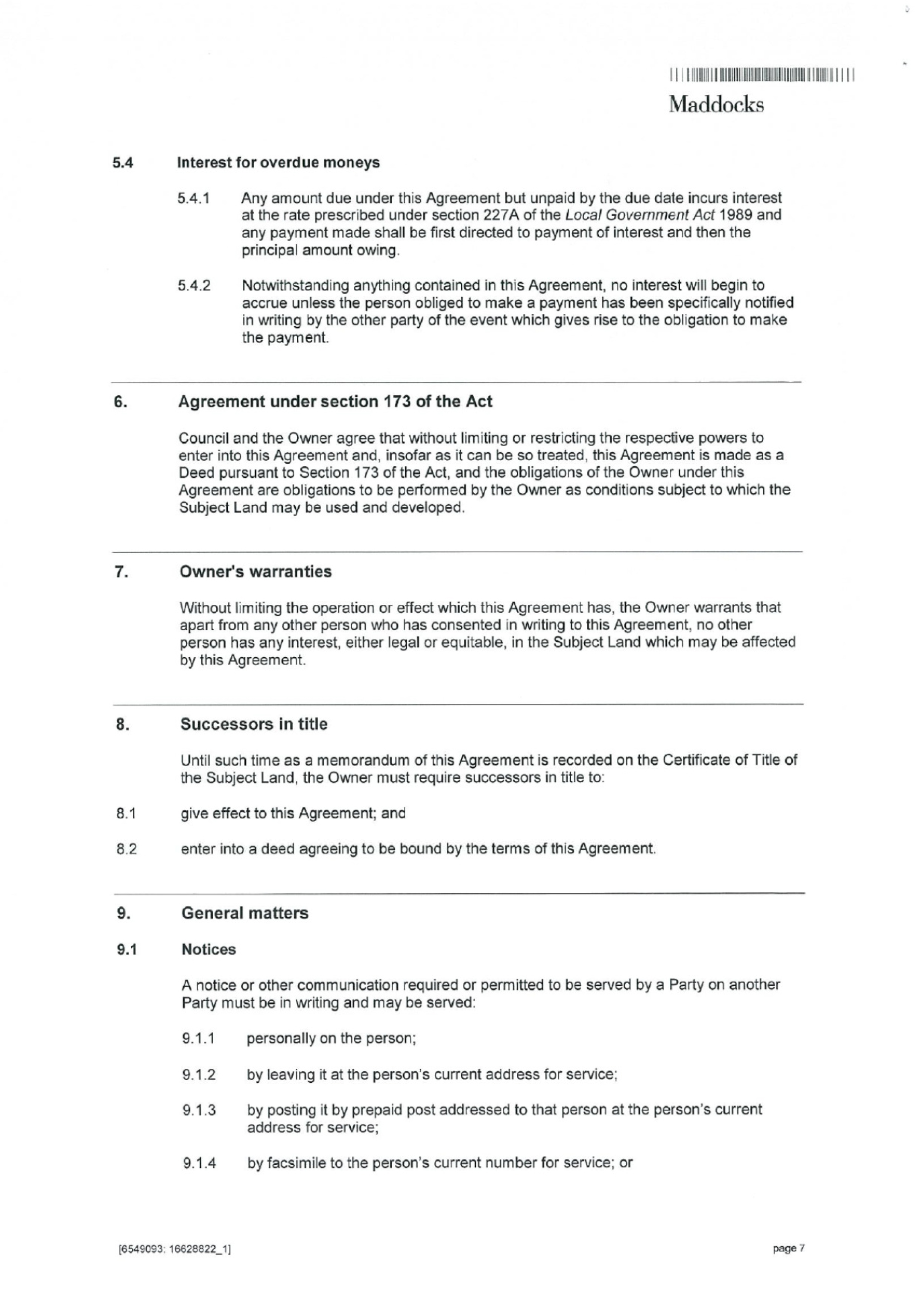 Section 173 Agreement - page 7