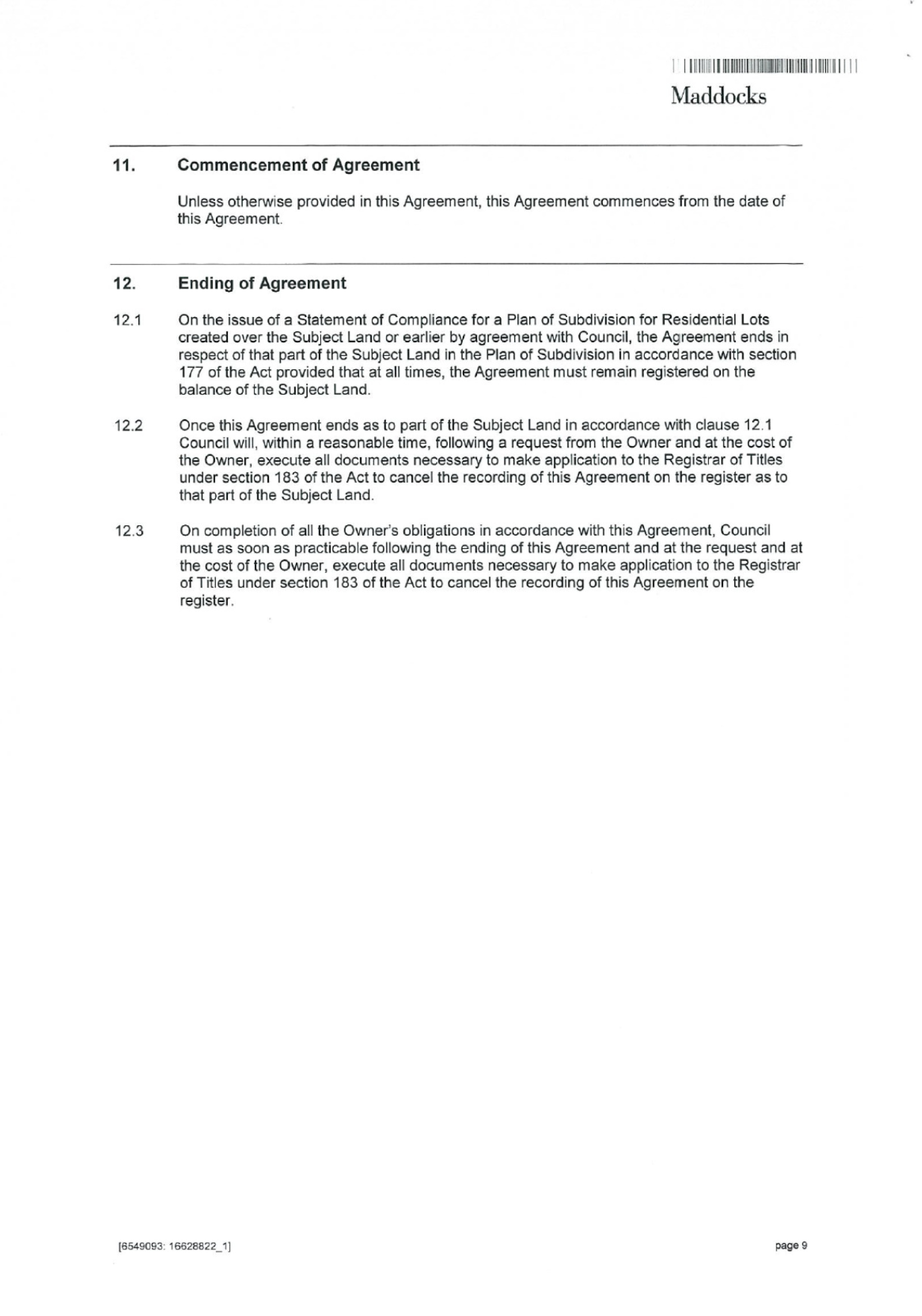 Section 173 Agreement - page 9