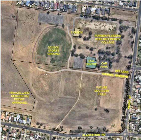 Former school facilities and adjacent Council reserve