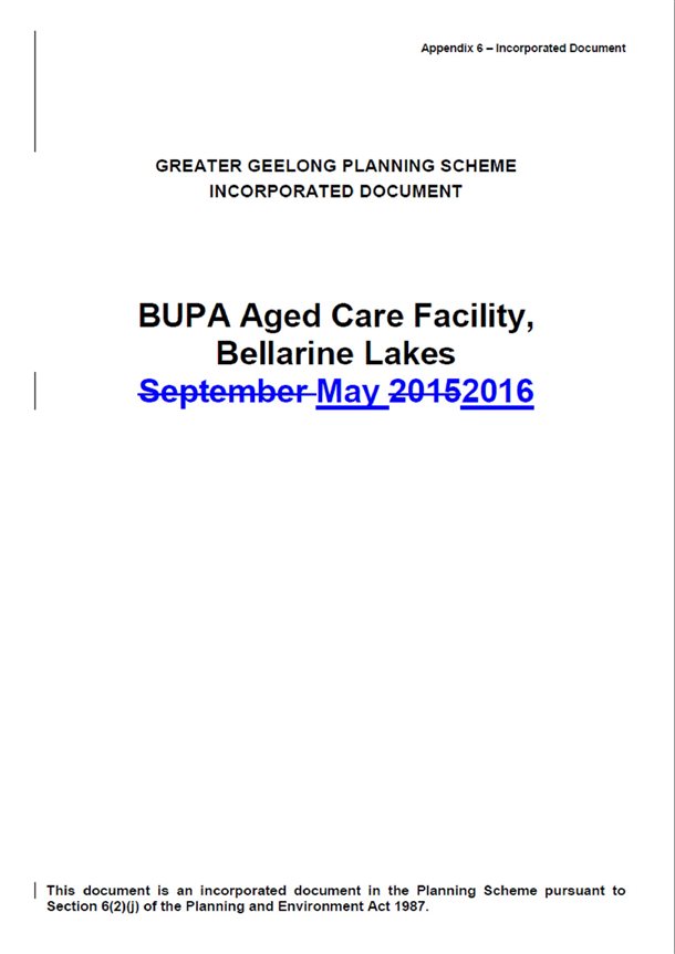 Appendix 6 - Incorporated Document - BUPA Aged Care Facility, Bellarine Lakes - Page 1 of 12