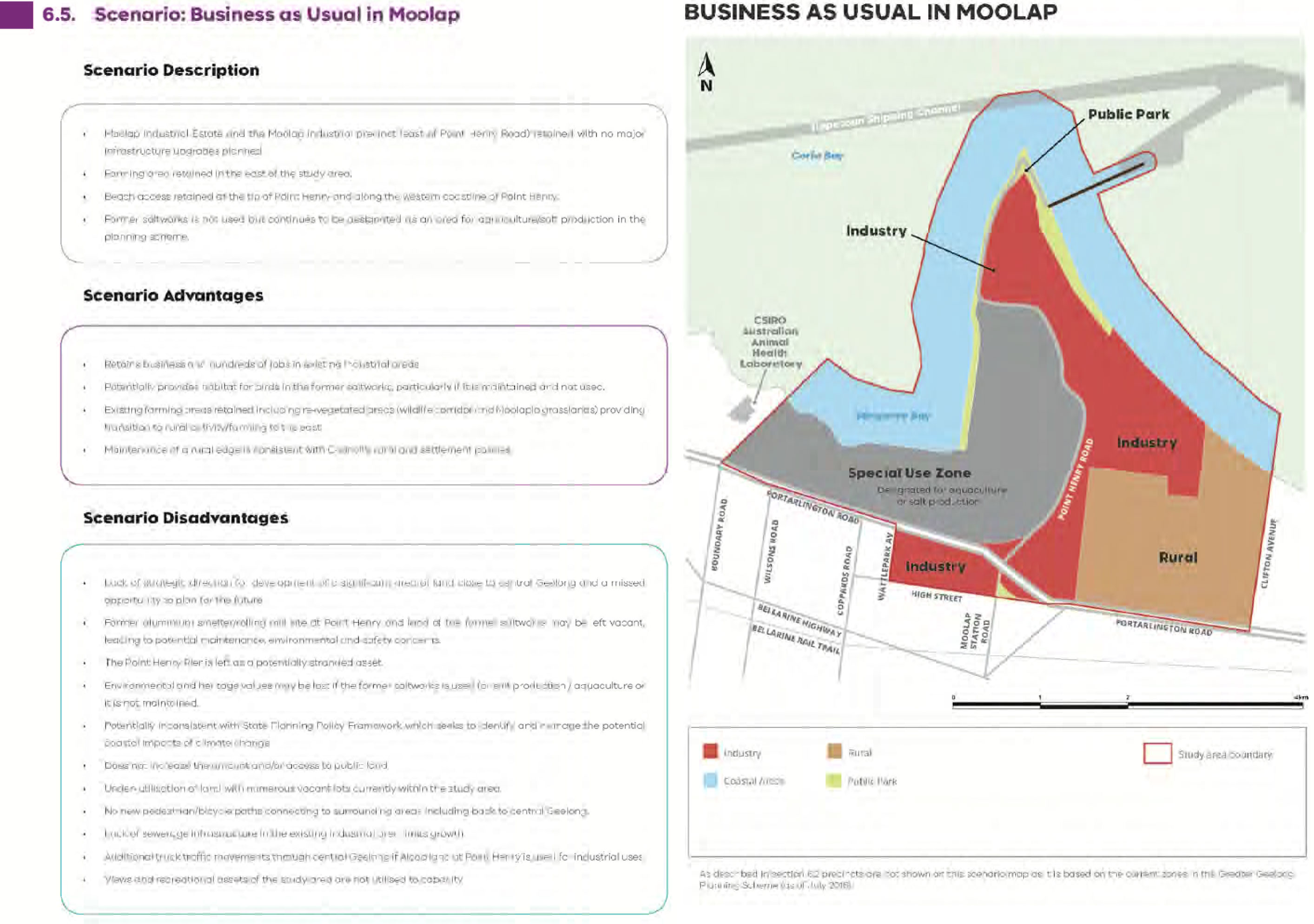 Attachment - 1 Moolap Coastal Strategic Framework Plan – Discussion paper Scenarios - Page 1 of 