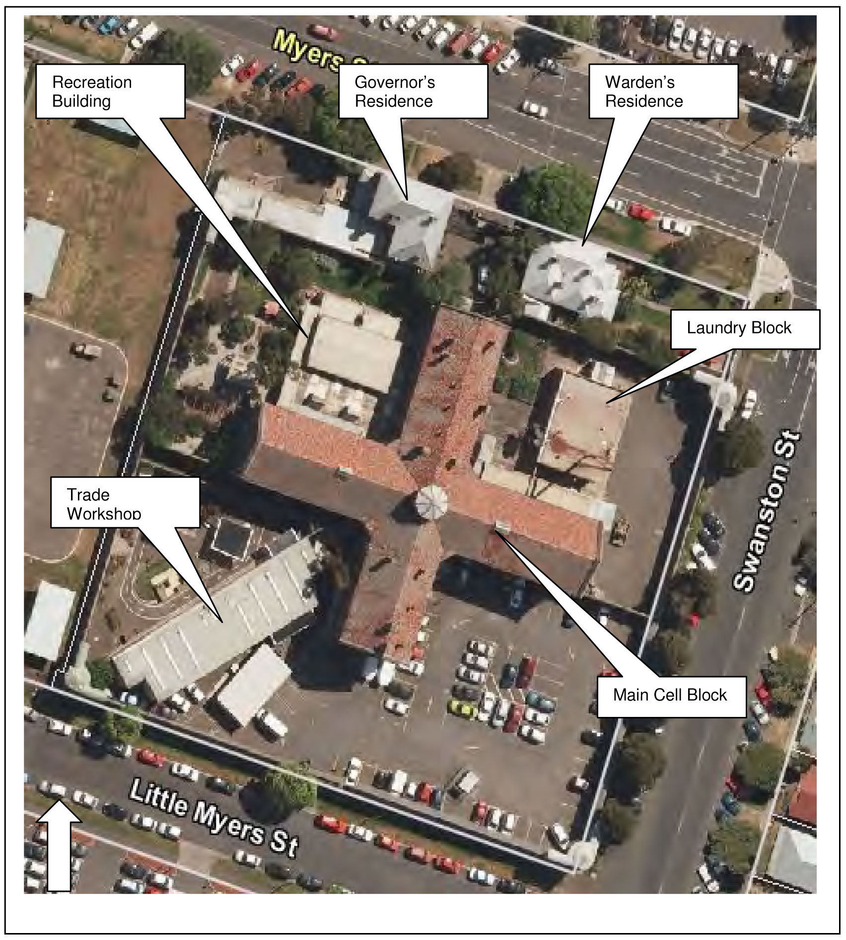 Attachment 2 - aerial map of Geelong Gaol