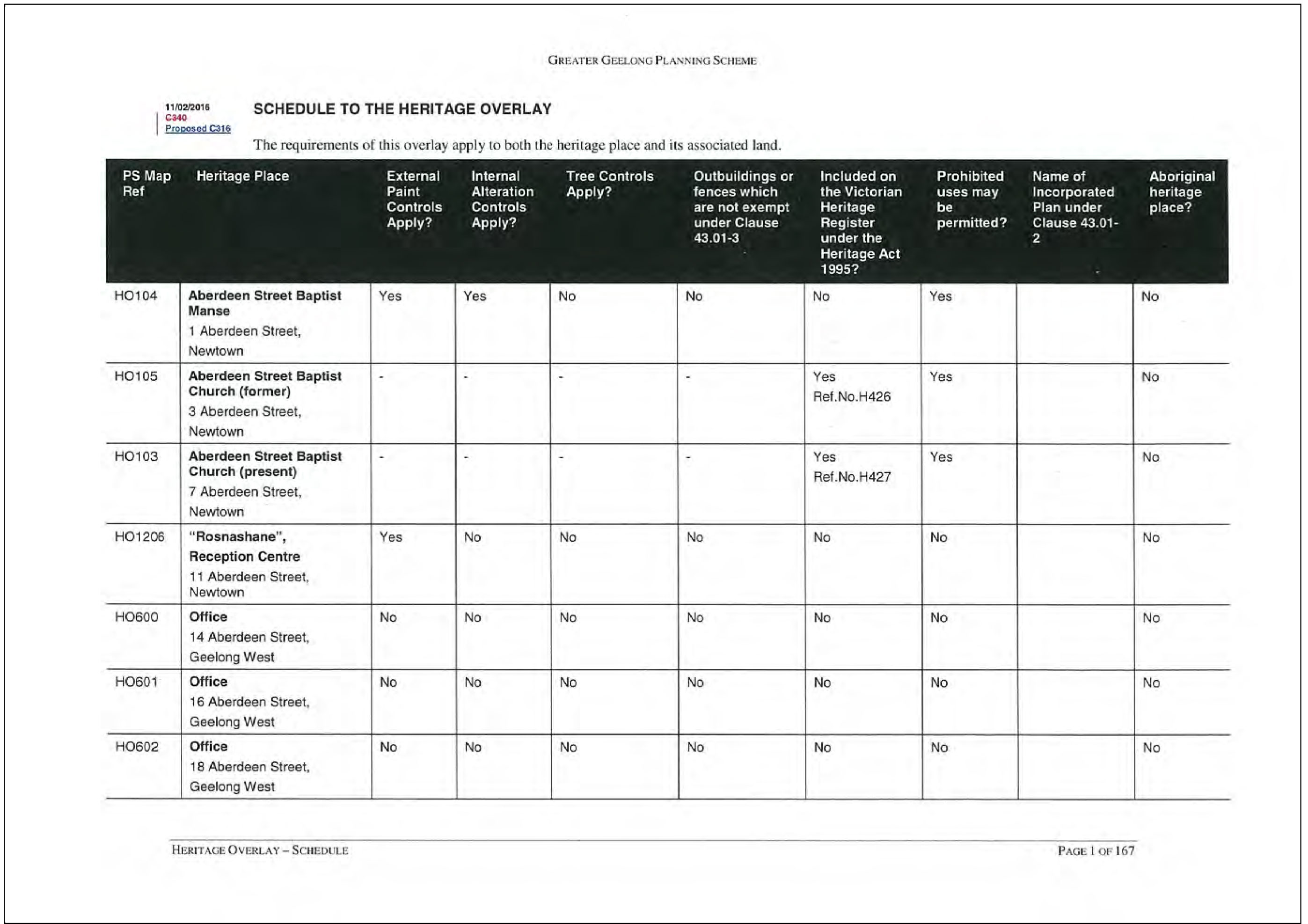Additions to the Heritage Schedule - Page 1 of 18 pages