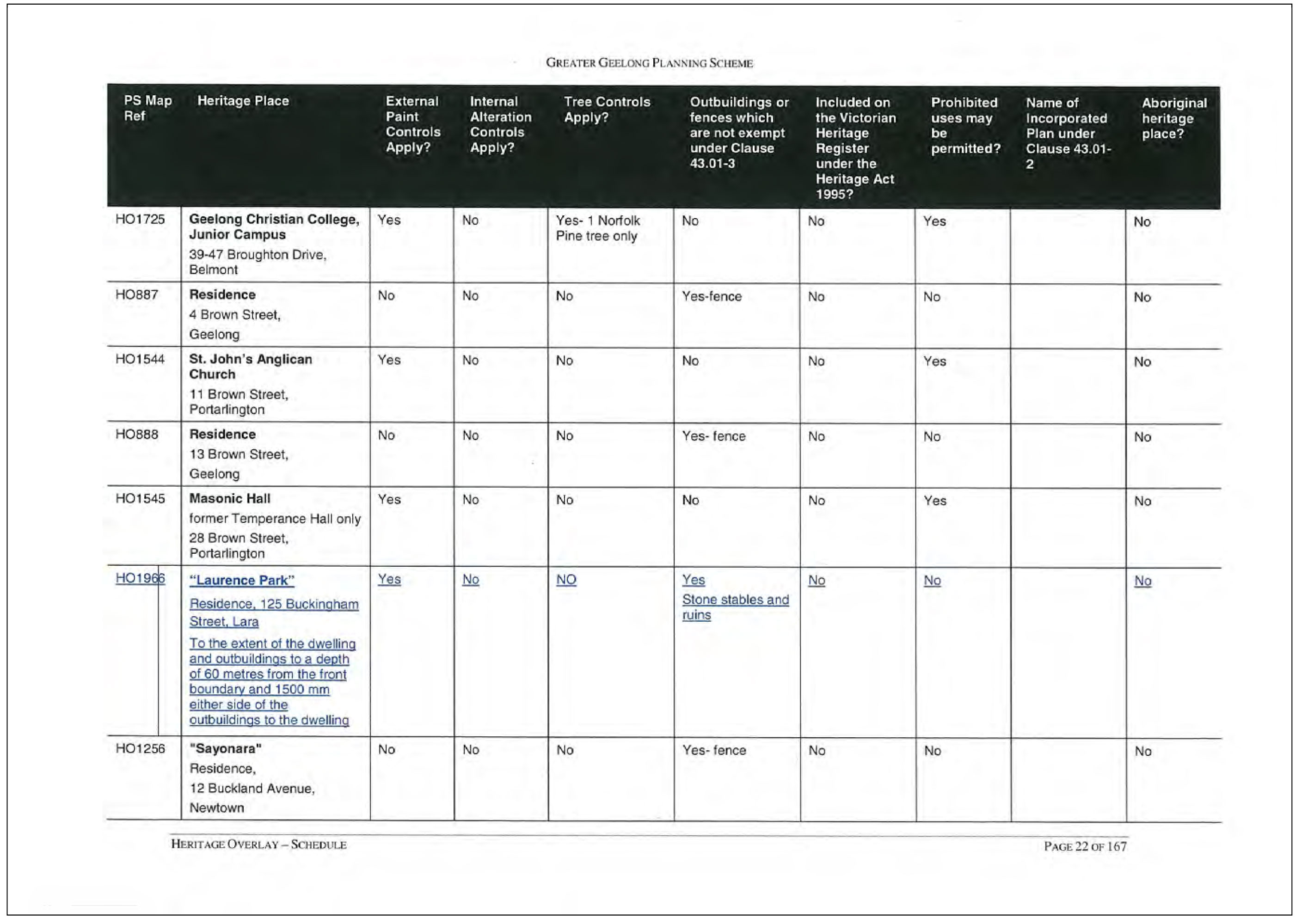 Additions to the Heritage Schedule - Page 4 of 18 pages