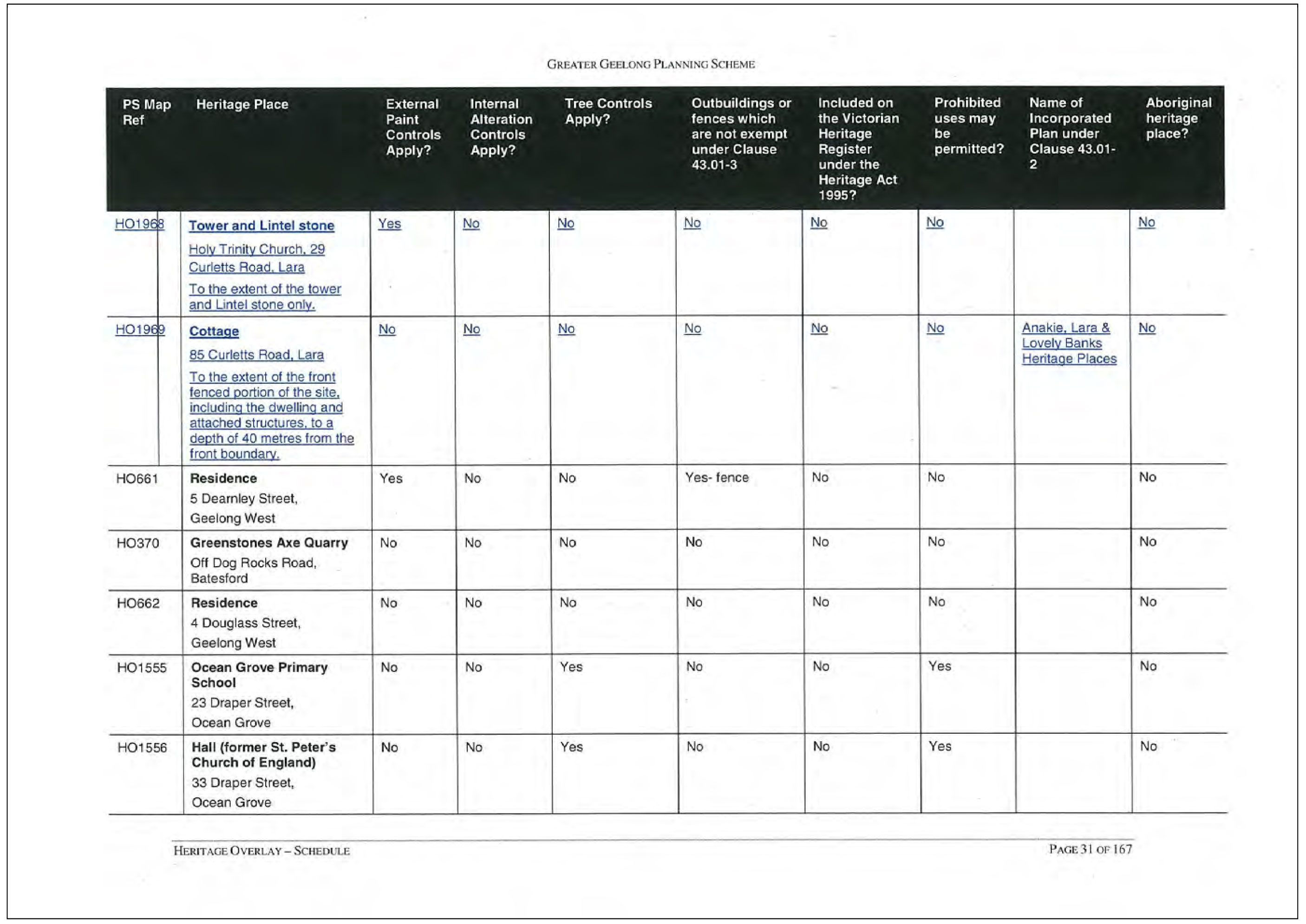 Additions to the Heritage Schedule - Page 5 of 18 pages