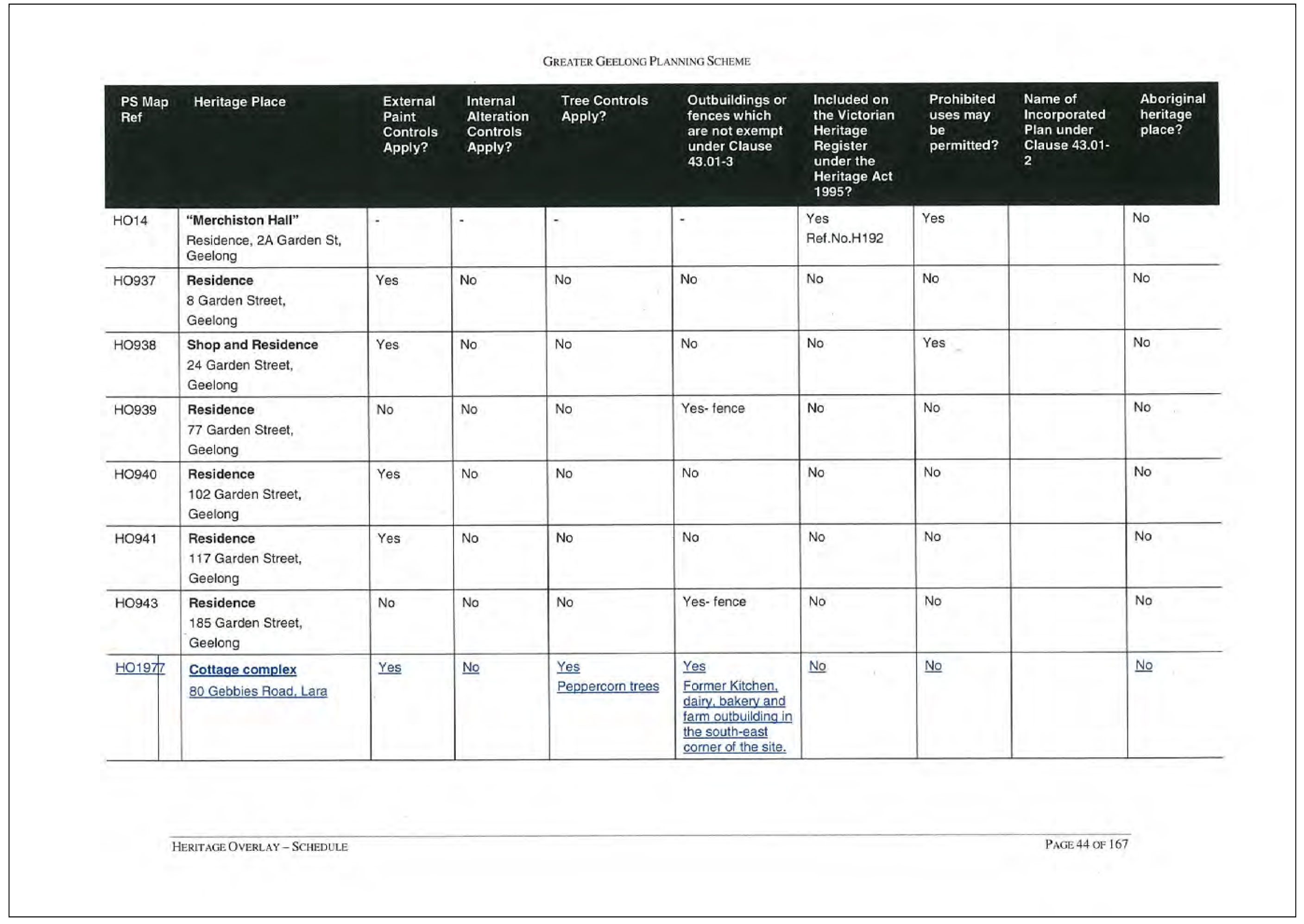 Additions to the Heritage Schedule - Page 10 of 18 pages