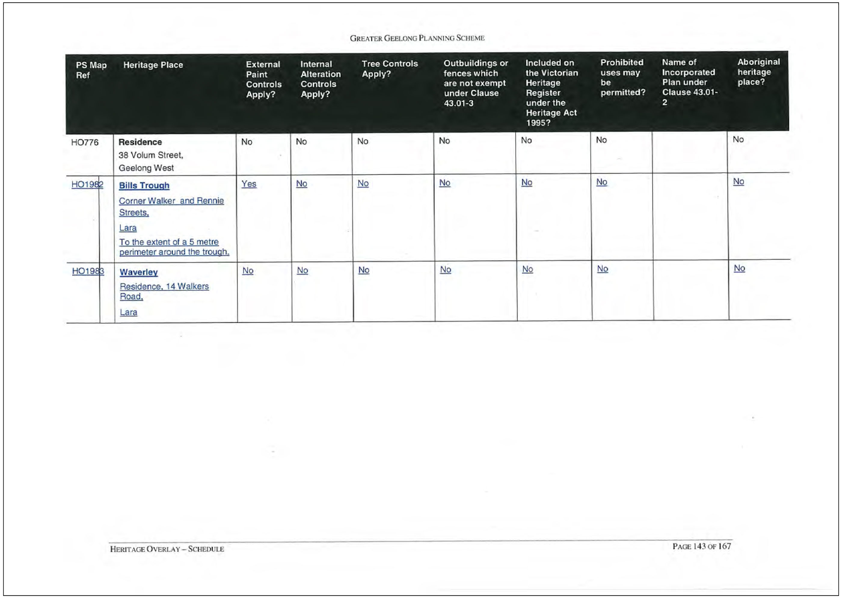 Additions to the Heritage Schedule - Page 16 of 18 pages