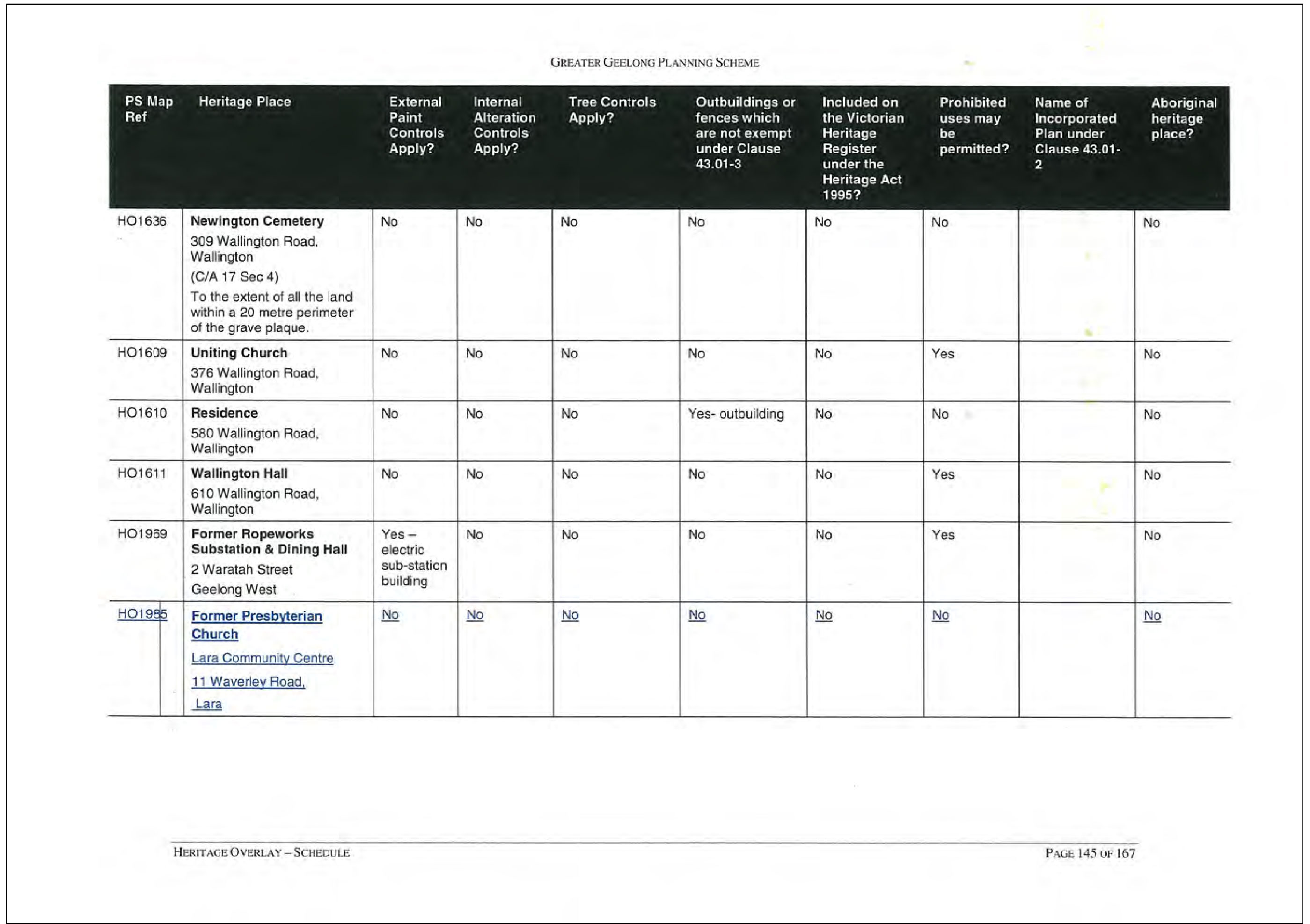 Additions to the Heritage Schedule - Page 18 of 18 pages
