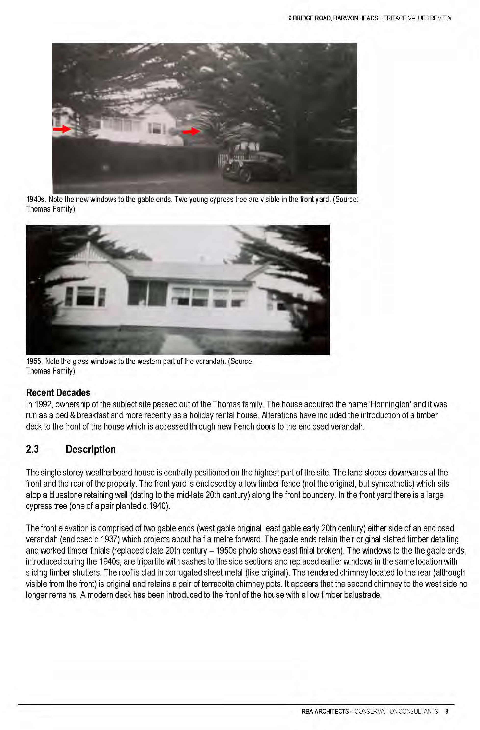 Appendix 3 – Context Pty Ltd  Heritage Assessment (includes RBA Report) Page 24 of 32 pages