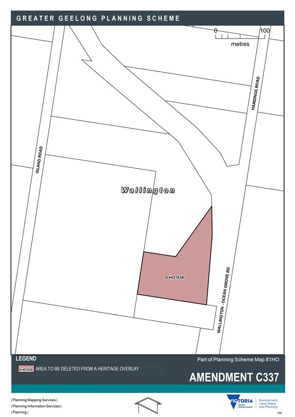 Amendment C337 - Area to be deleted from a Heritage Overlay - Part of Planning Scheme map 81HO