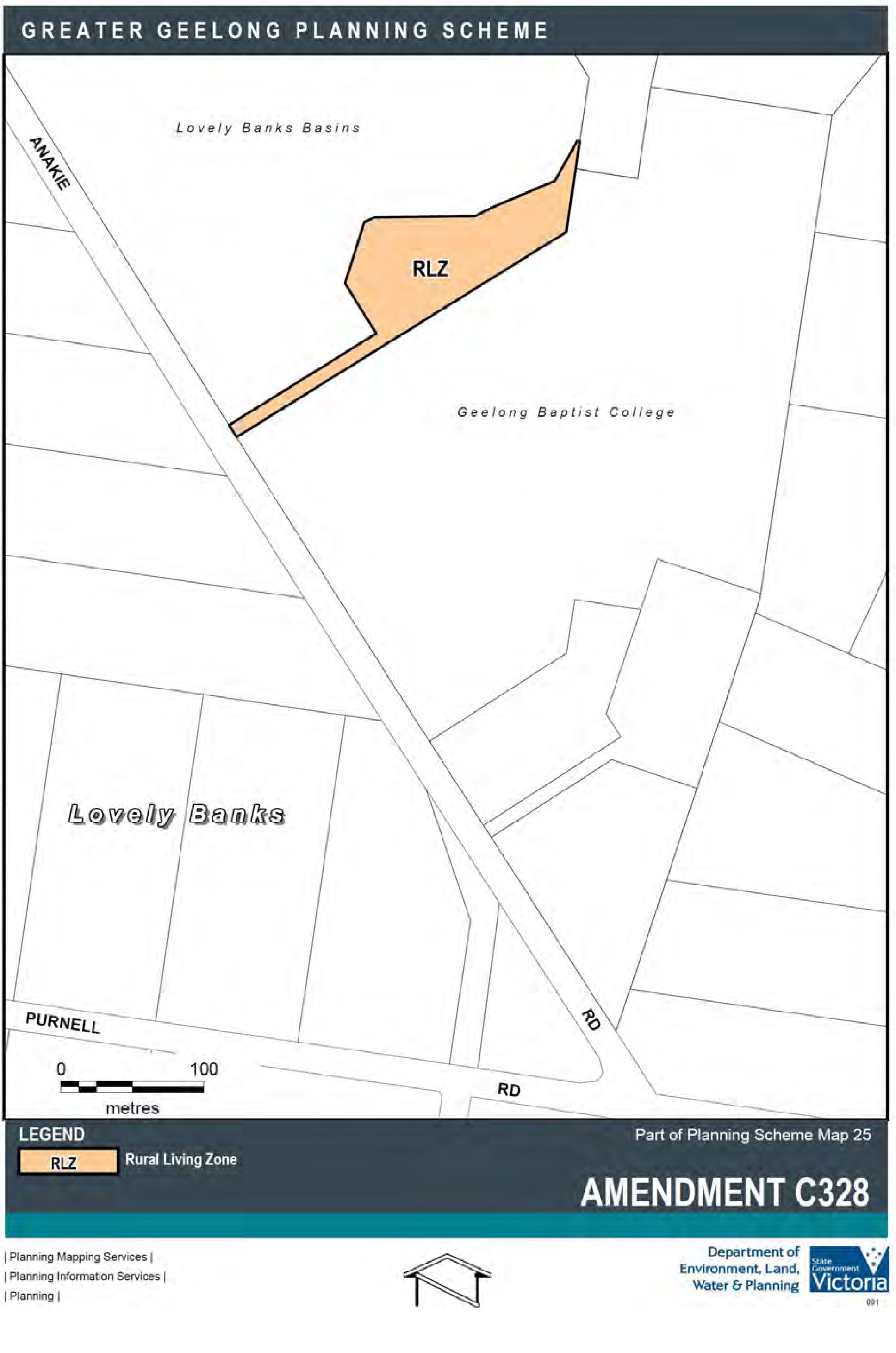 RLZ - Rural Living Zone - Amendment C328 - Part of Planning Scheme Map 25