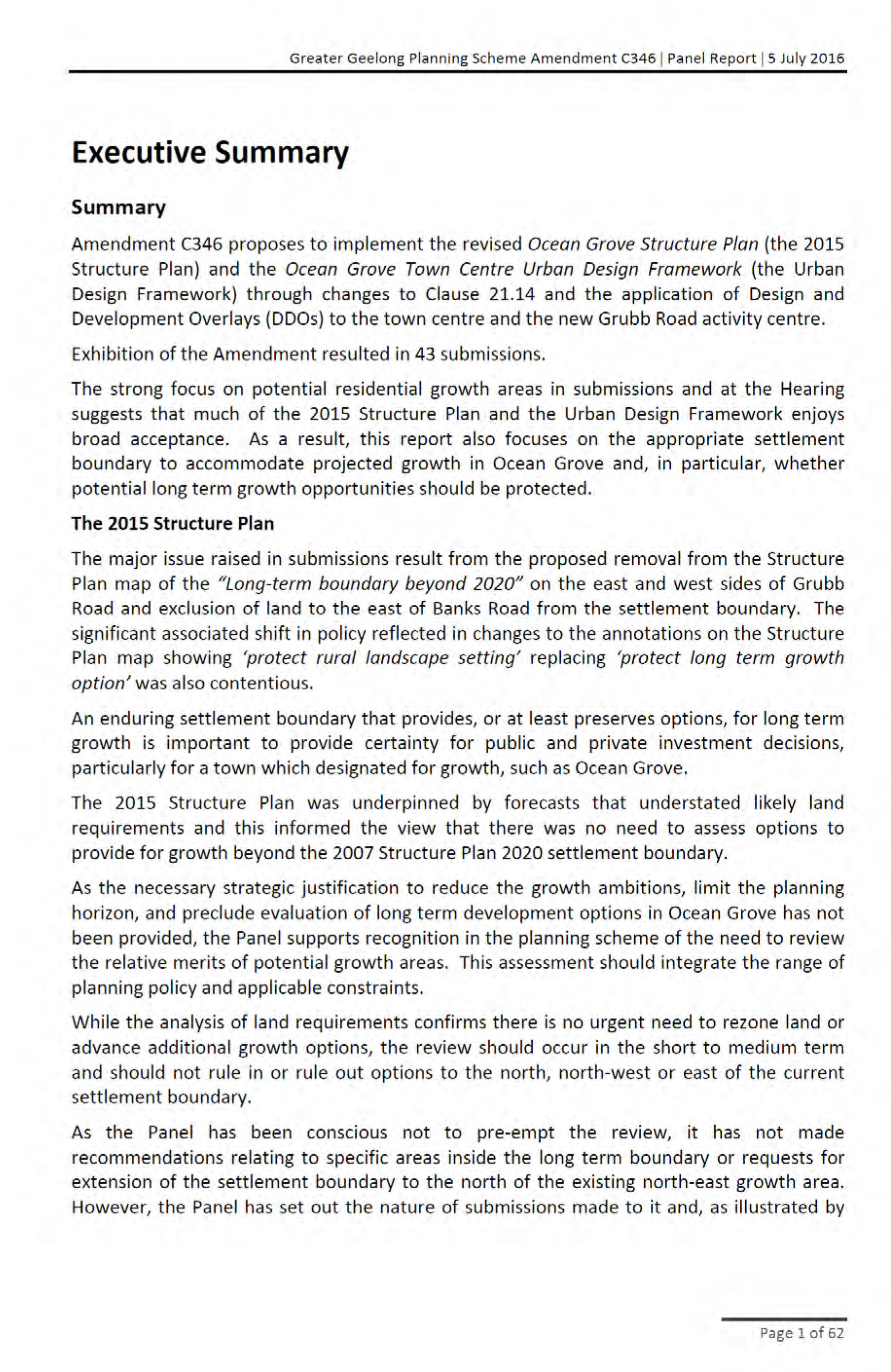 Appendix 4 – C346 Panel Report Executive Summary - Page 1 of 62