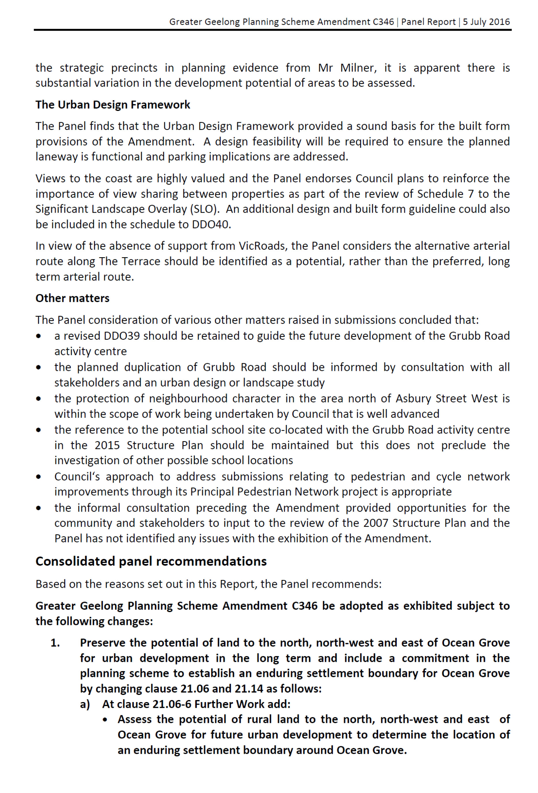 Appendix 4 – C346 Panel Report Executive Summary - Page 2 of 62