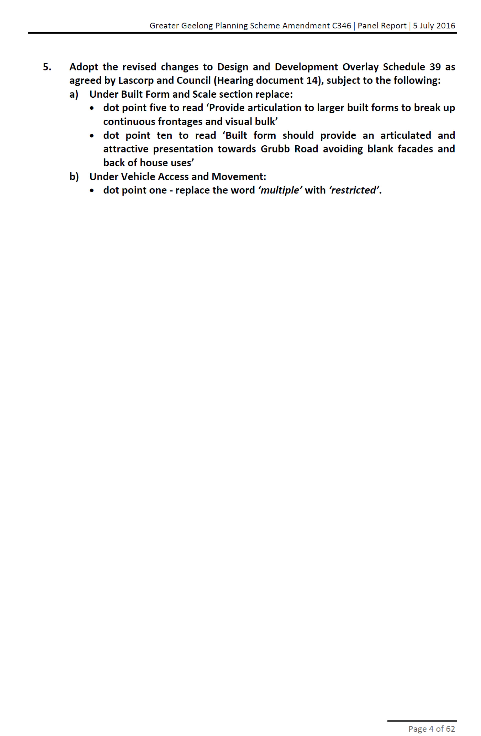 Appendix 4 – C346 Panel Report Executive Summary - Page 4 of 62