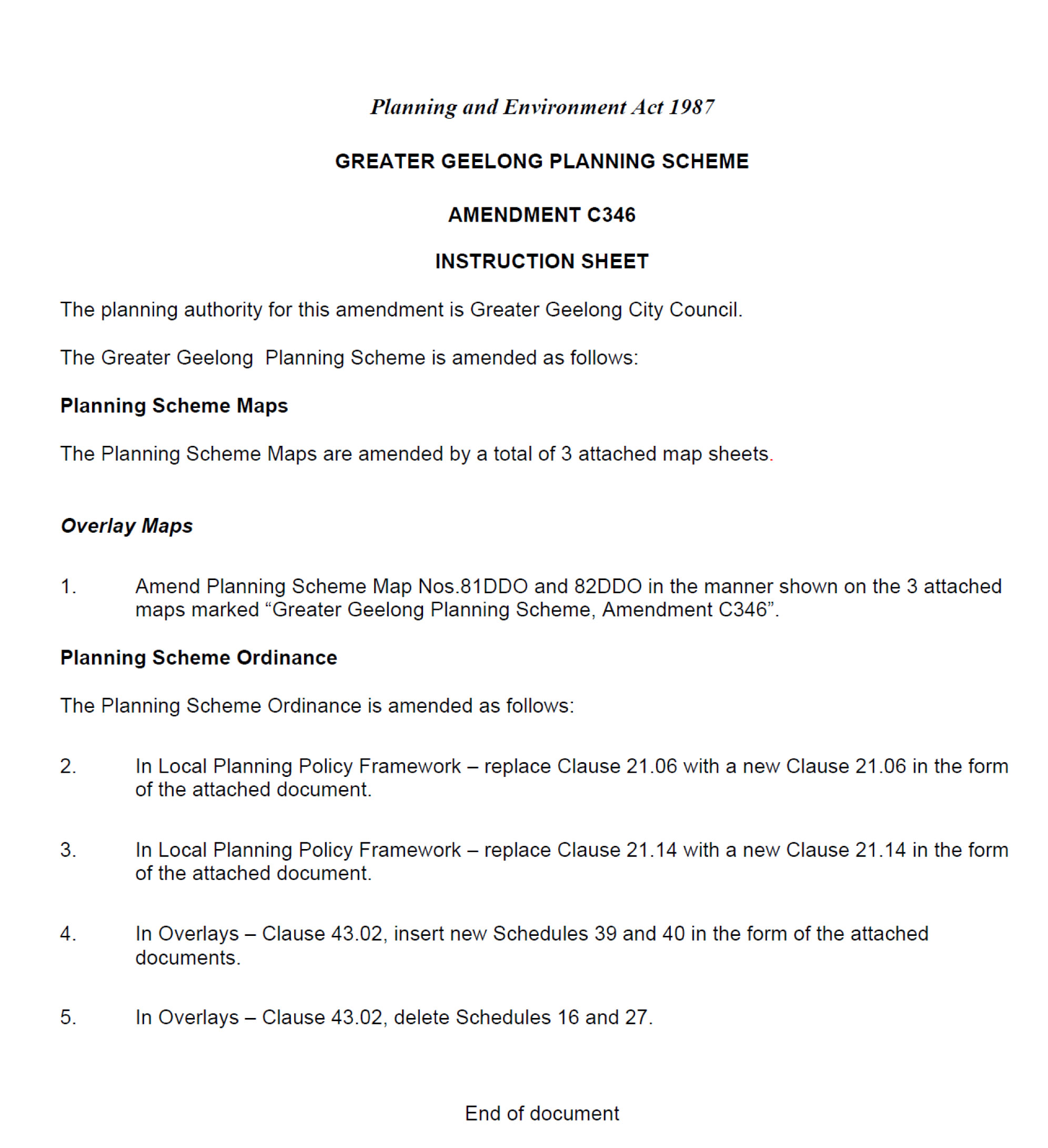 Appendix 7 – Amendment for Adoption - Instruction Sheet