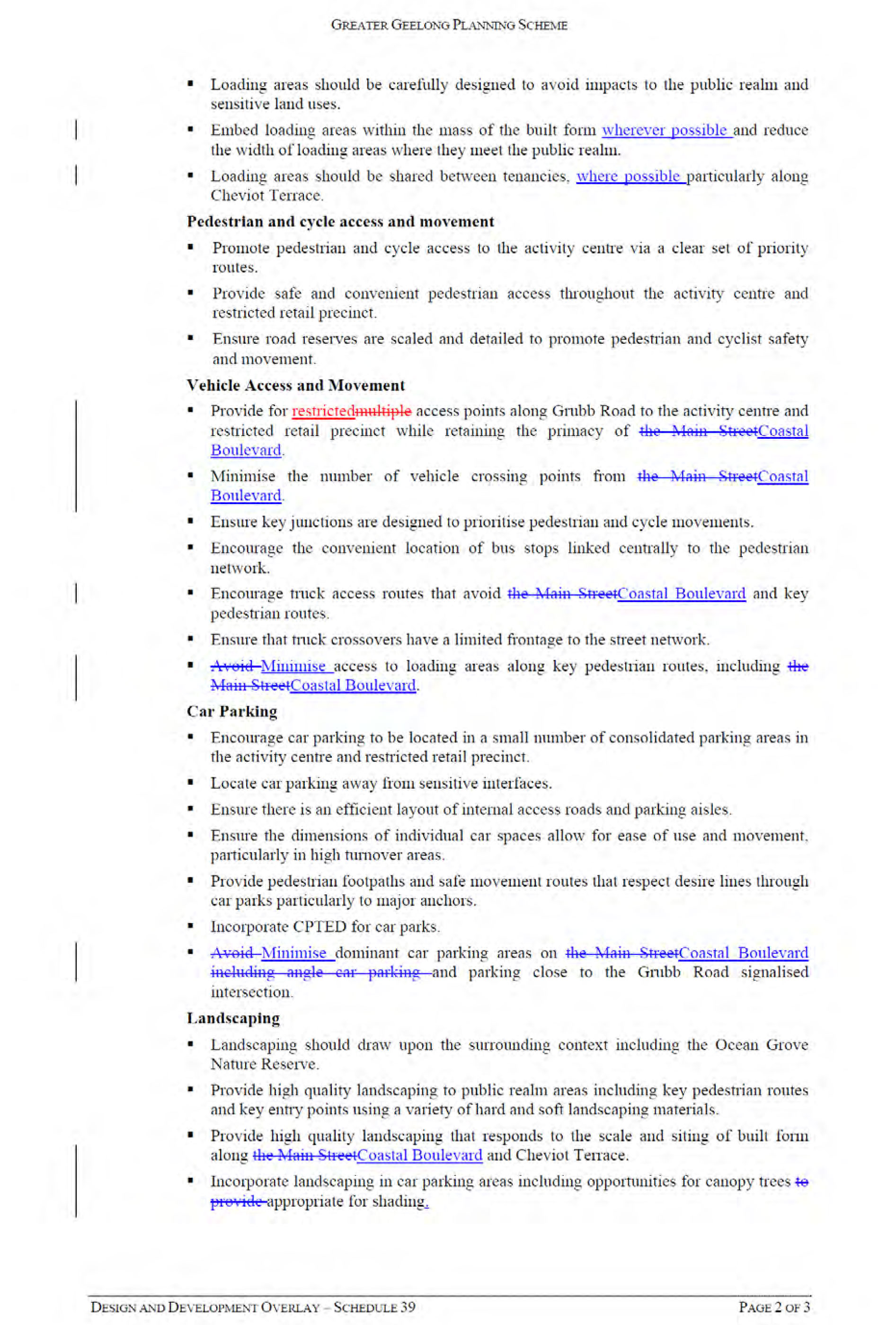 Appendix 7 – Amendment for Adoption - Design amd Development Overlay - Schedule 39 - Page 2 of 3