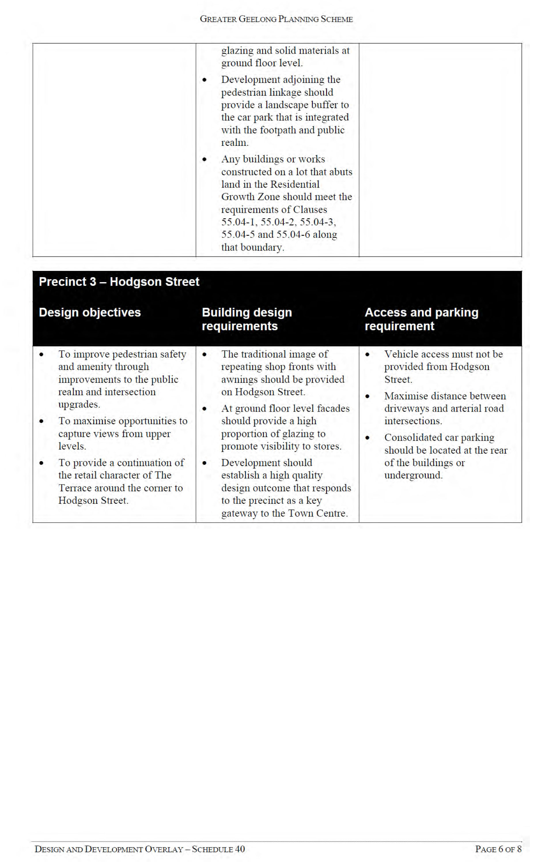 Appendix 7 – Amendment for Adoption - Design amd Development Overlay - Schedule 40 - Page 6 of 8