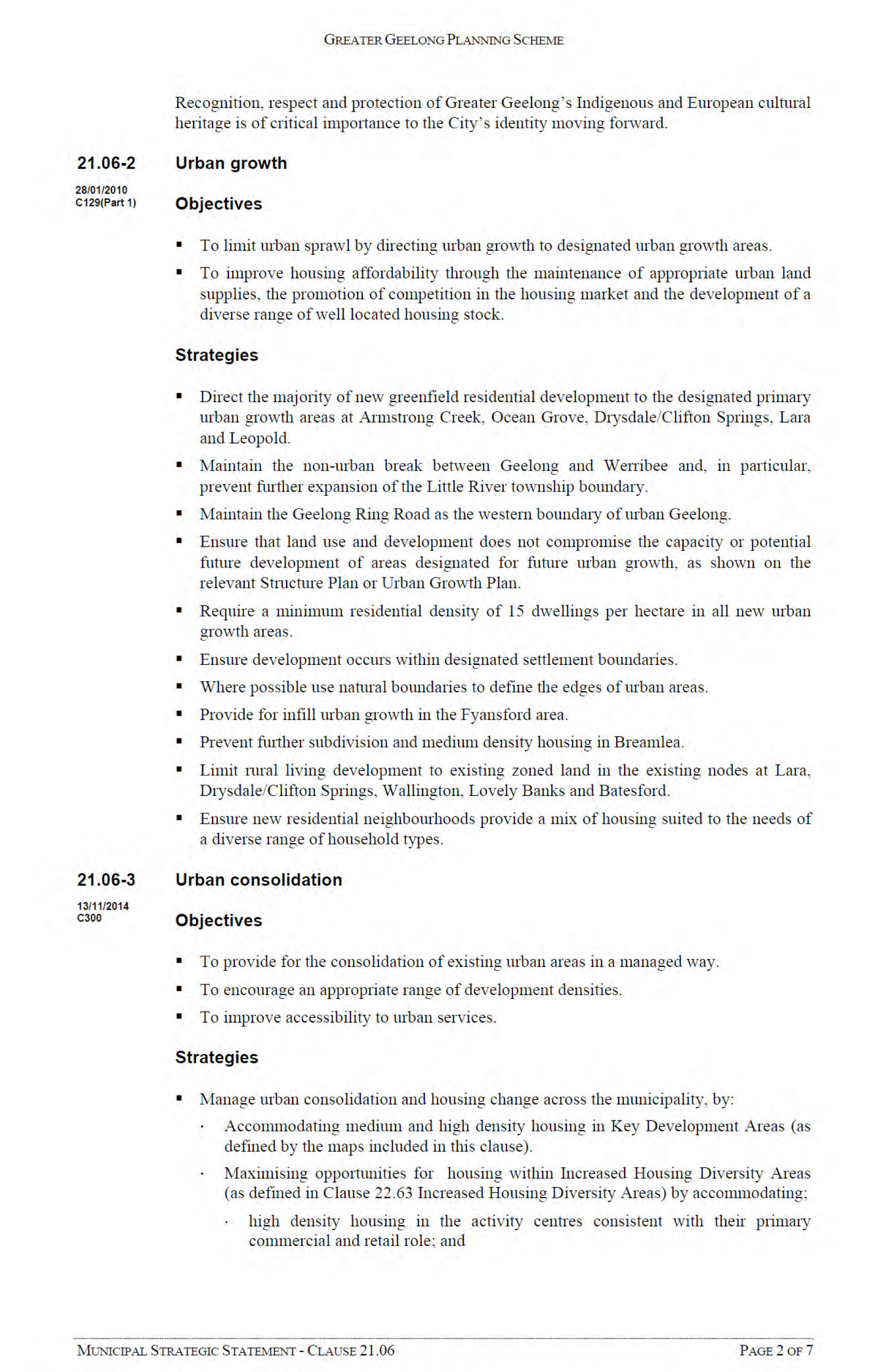 Appendix 7 – Amendment for Adoption - Municipal Strategic Statement Clause 21.06 - Page 2 of 7