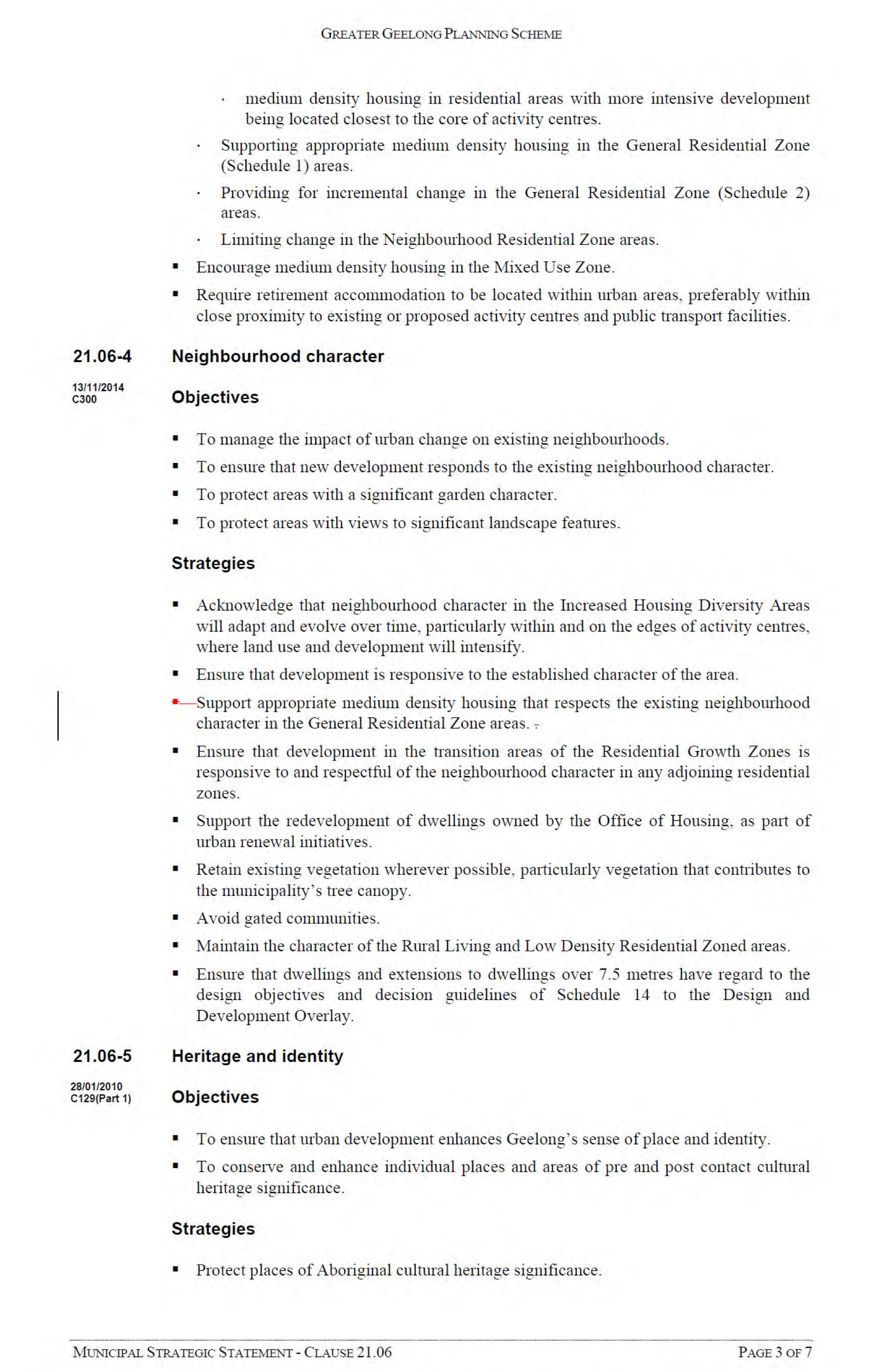 Appendix 7 – Amendment for Adoption - Municipal Strategic Statement Clause 21.06 - Page 3 of 7