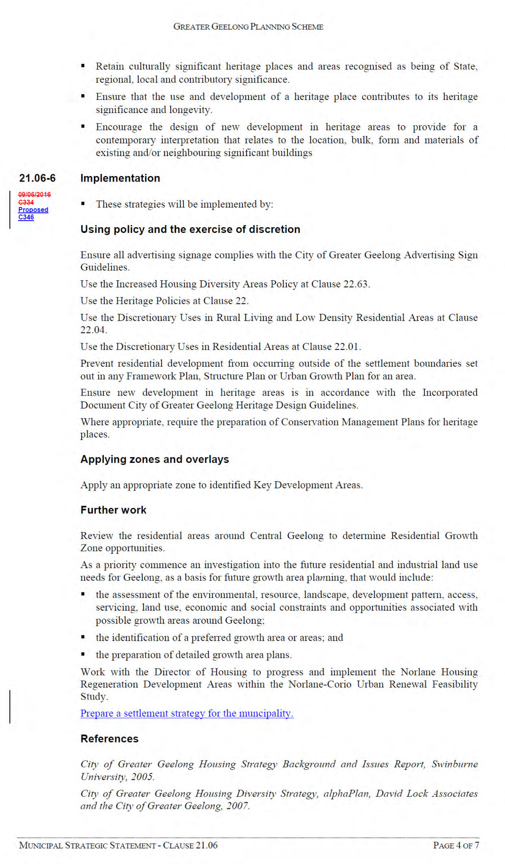 Appendix 7 – Amendment for Adoption - Municipal Strategic Statement Clause 21.06 - Page 4 of 7