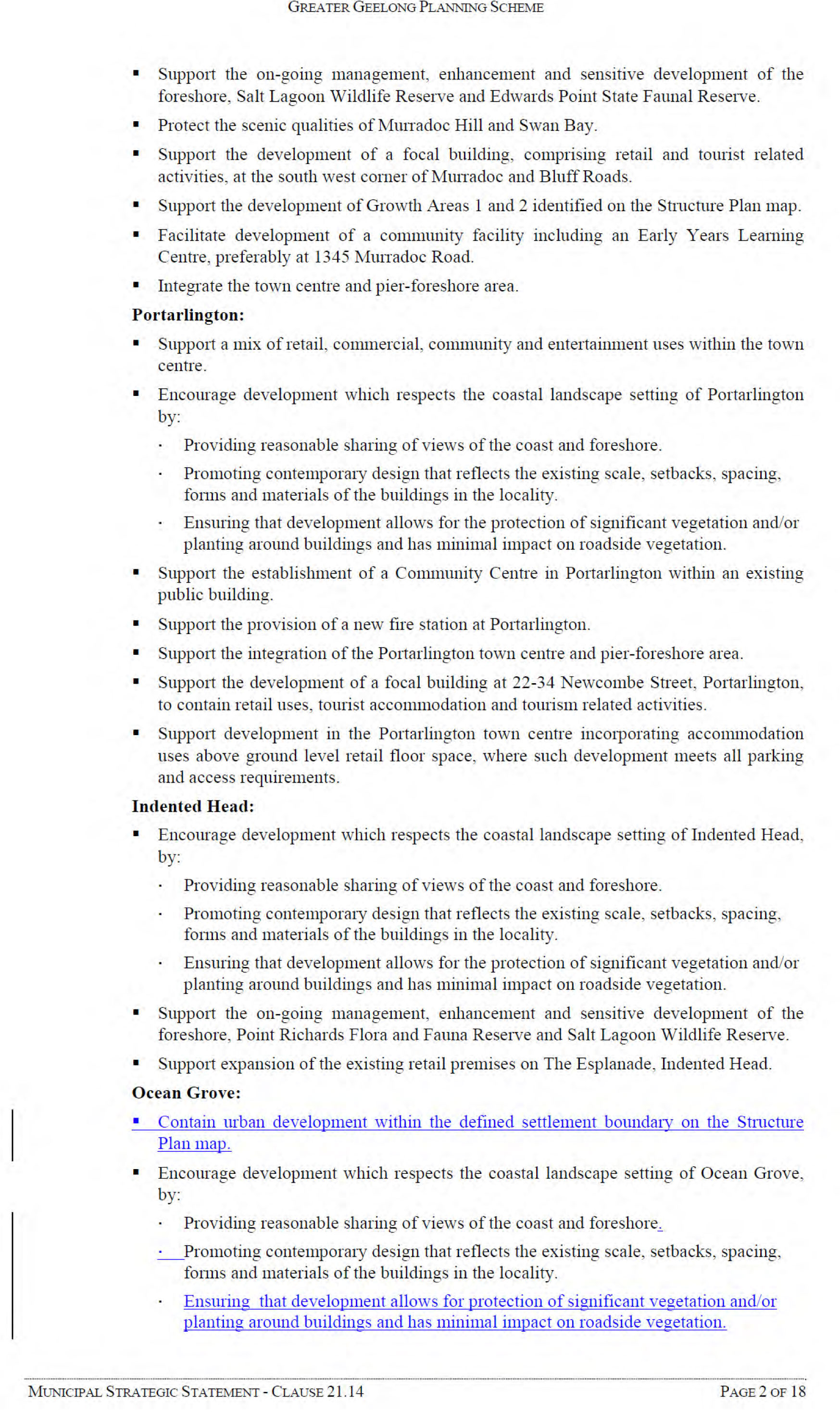 Appendix 7 – Amendment for Adoption - Municipal Strategic Statement Clause 21.14 - Page 2 of 18