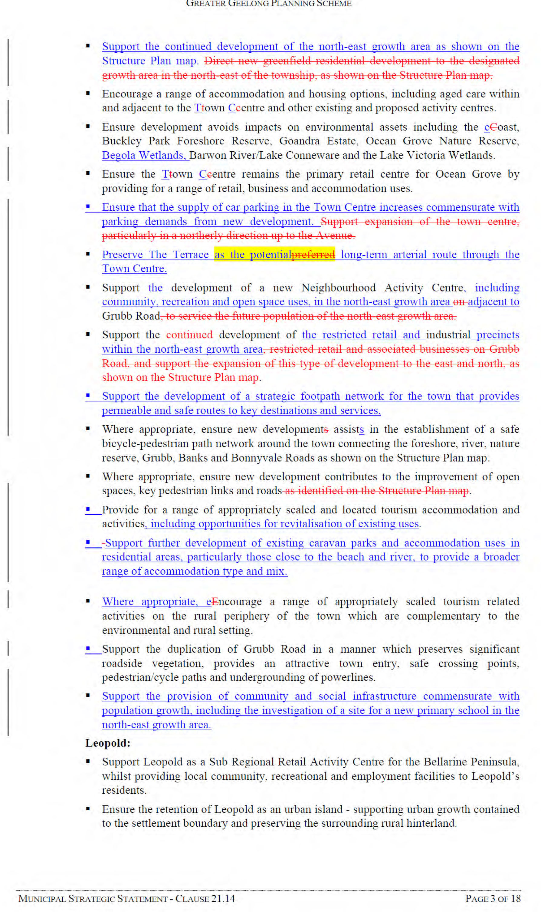 Appendix 7 – Amendment for Adoption - Municipal Strategic Statement Clause 21.14 - Page 3 of 18