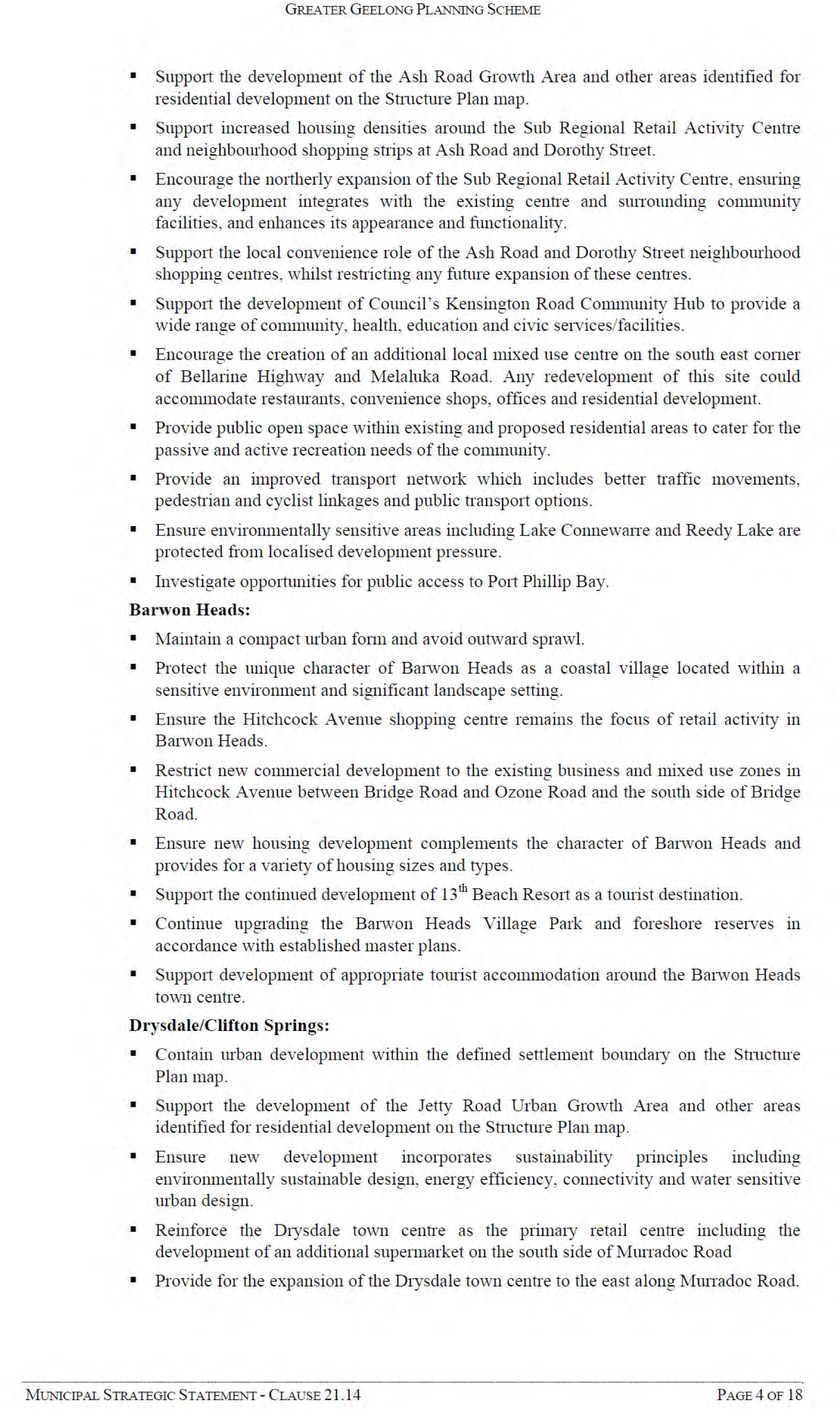 Appendix 7 – Amendment for Adoption - Municipal Strategic Statement Clause 21.14 - Page 4 of 18
