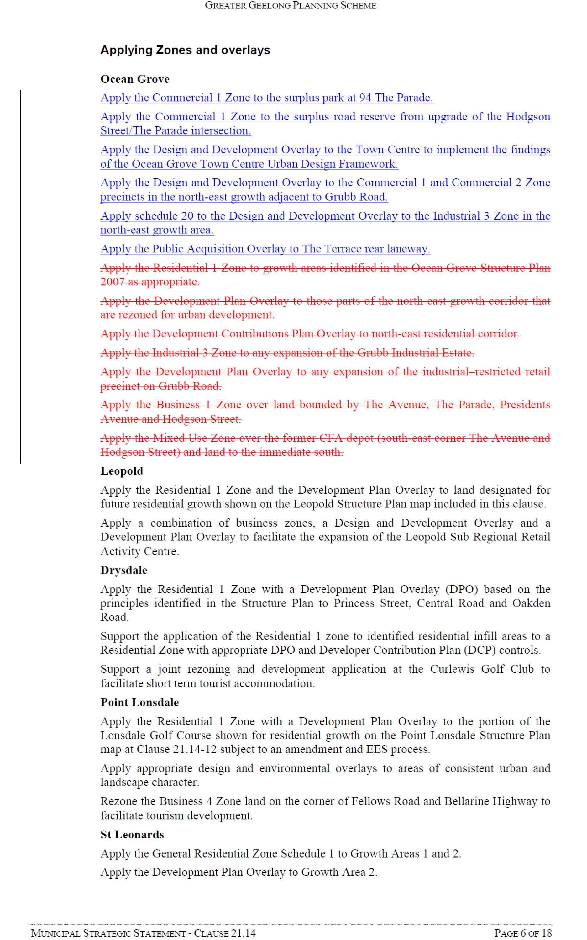 Appendix 7 – Amendment for Adoption - Municipal Strategic Statement Clause 21.14 - Page 6 of 18