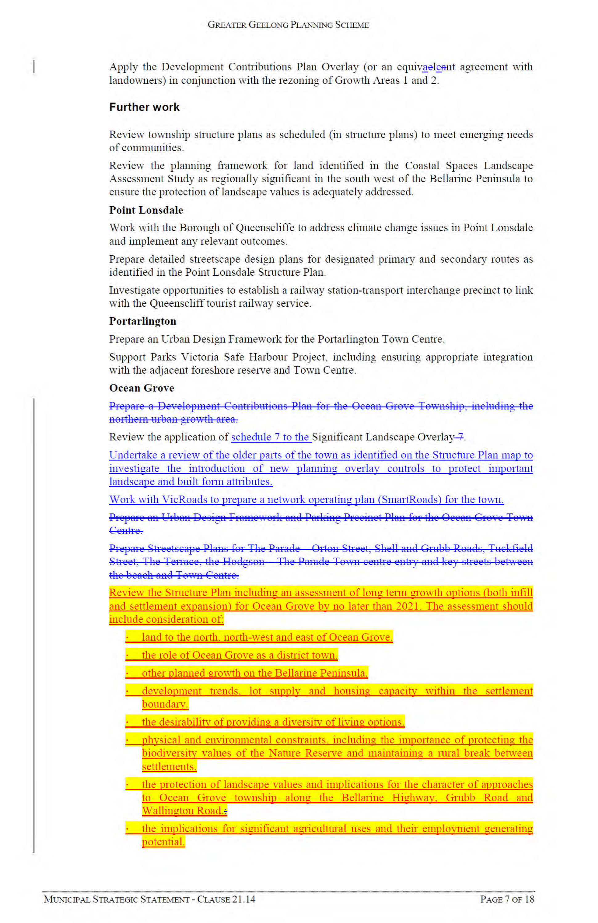 Appendix 7 – Amendment for Adoption - Municipal Strategic Statement Clause 21.14 - Page 7 of 18