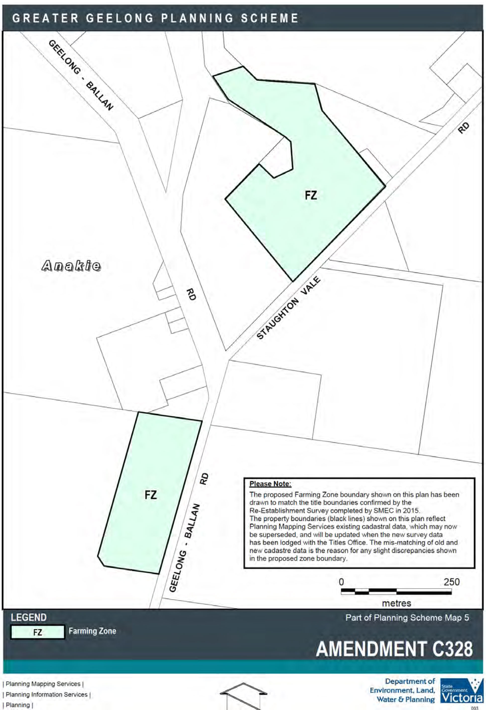 FZ - Farm Zone - Amendment C328 - Part of Planning Scheme Map 5
